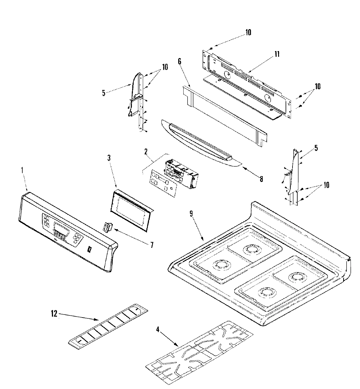 03 - CONTROL PANEL/TOP ASSEMBLY