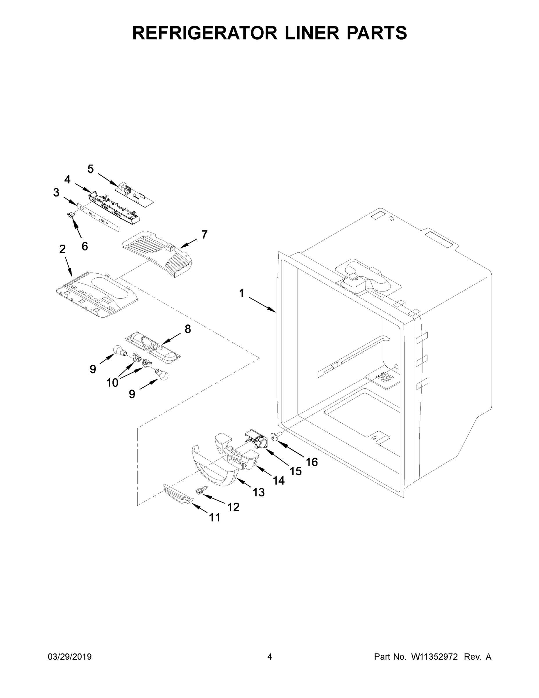03 - REFRIGERATOR LINER PARTS