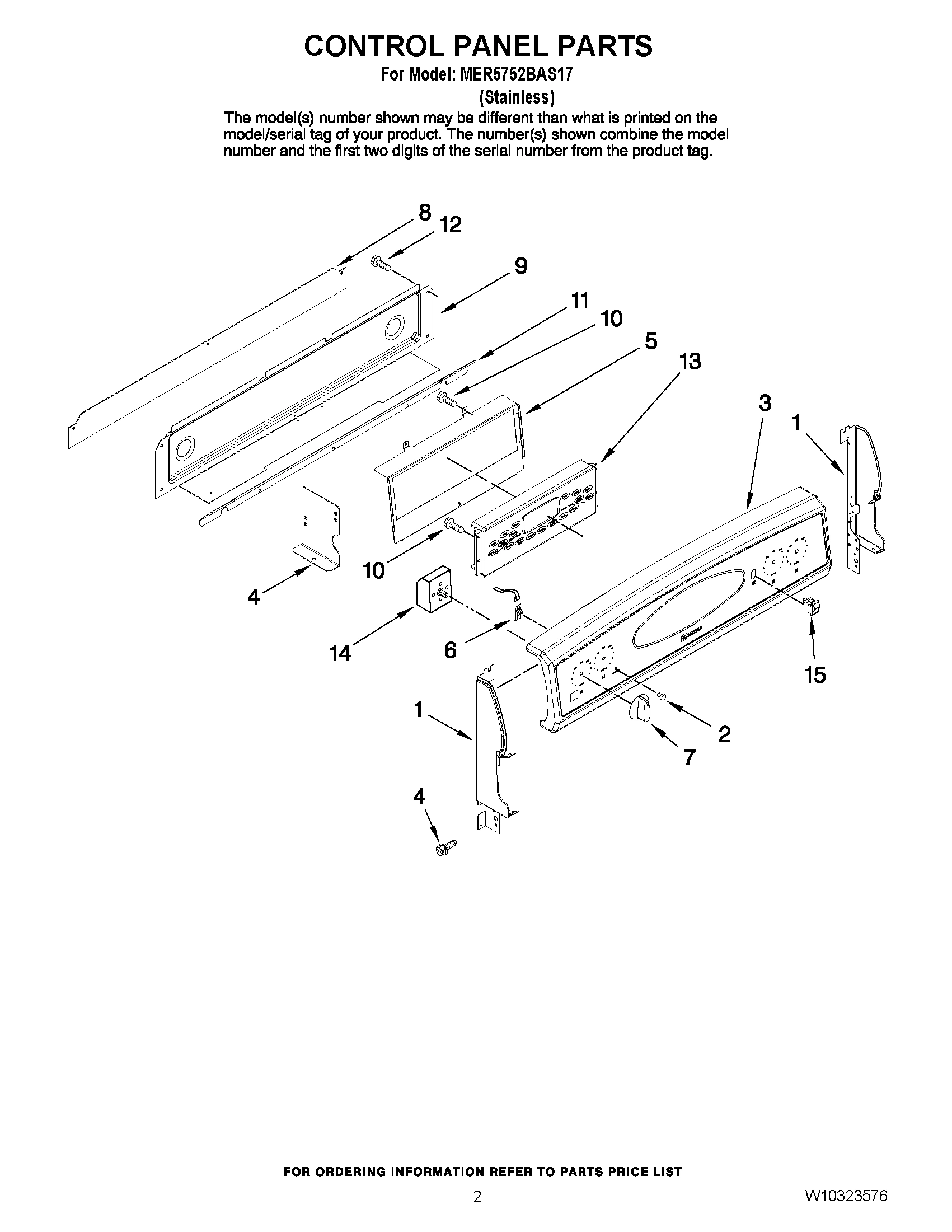 02 - CONTROL PANEL PARTS
