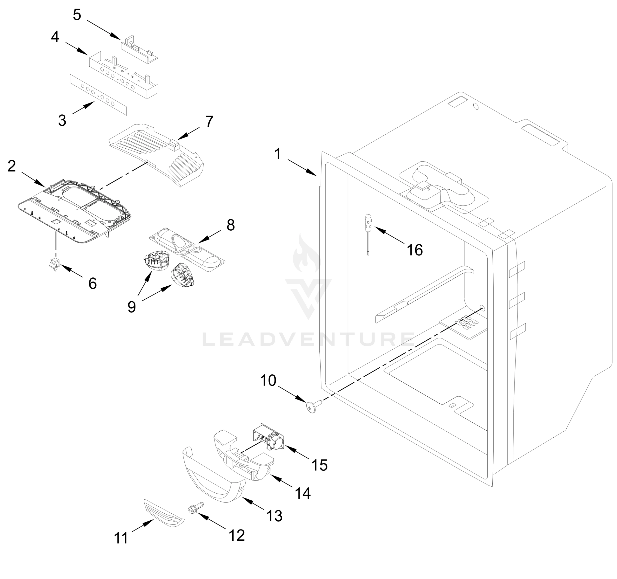 REFRIGERATOR LINER PARTS