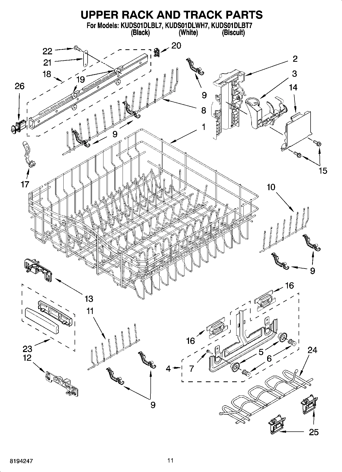 09 - UPPER RACK AND TRACK PARTS