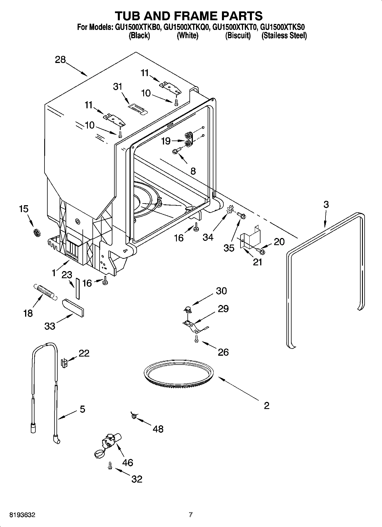 07 - TUB AND FRAME PARTS