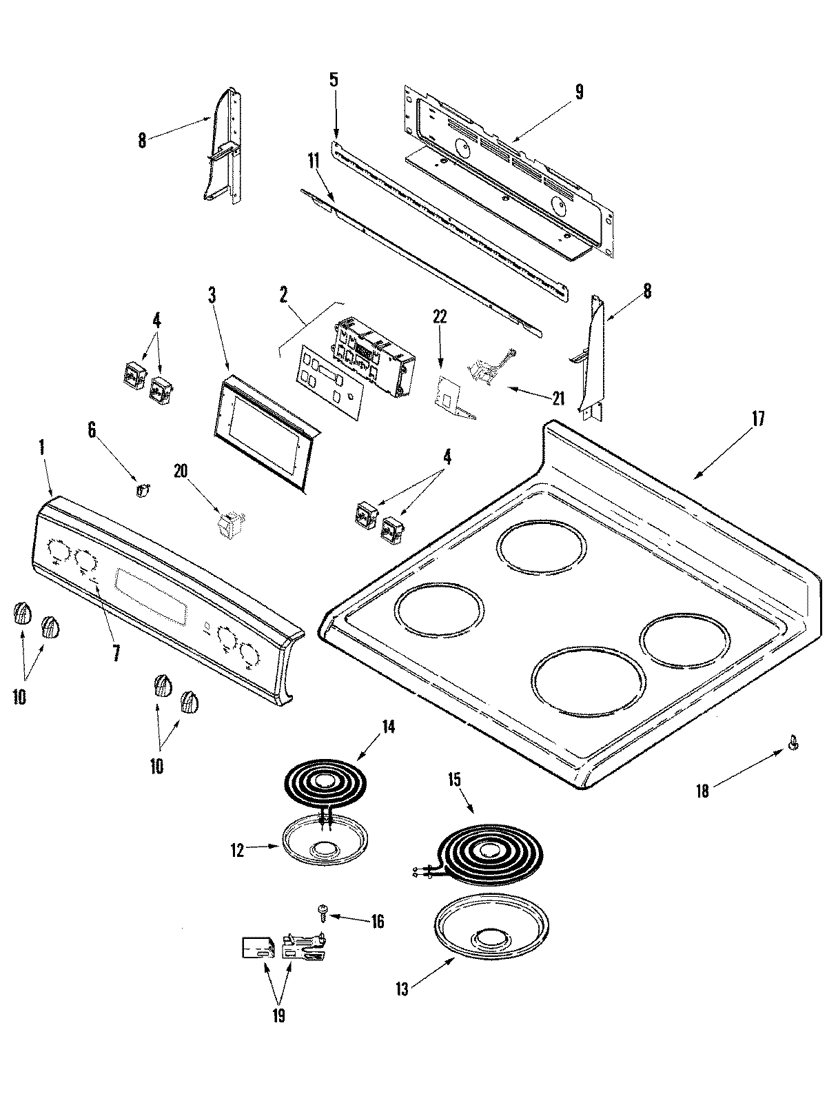 02 - CONTROL PANEL/TOP ASSEMBLY