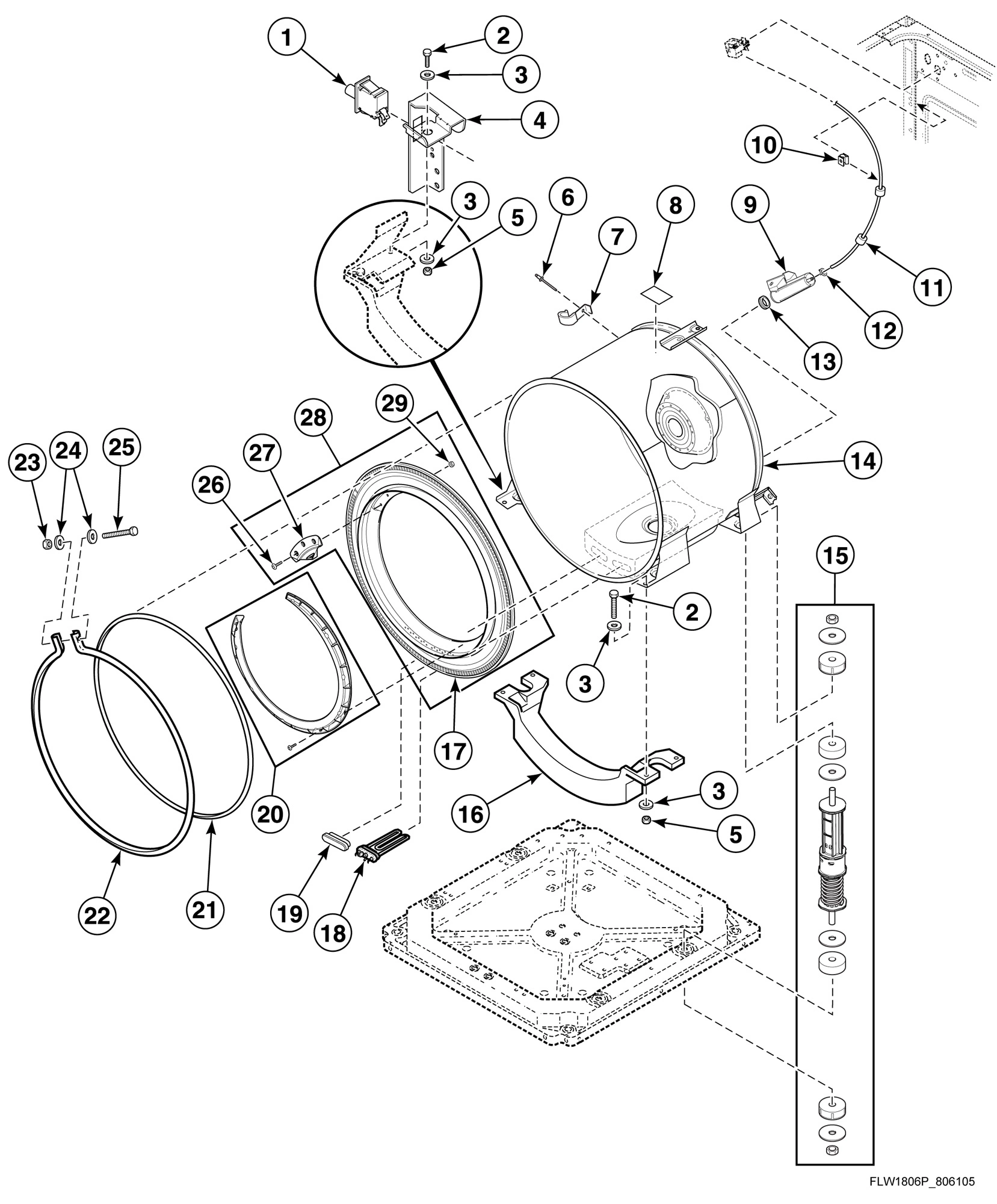 Outer Tub, Front and Clamp Ring