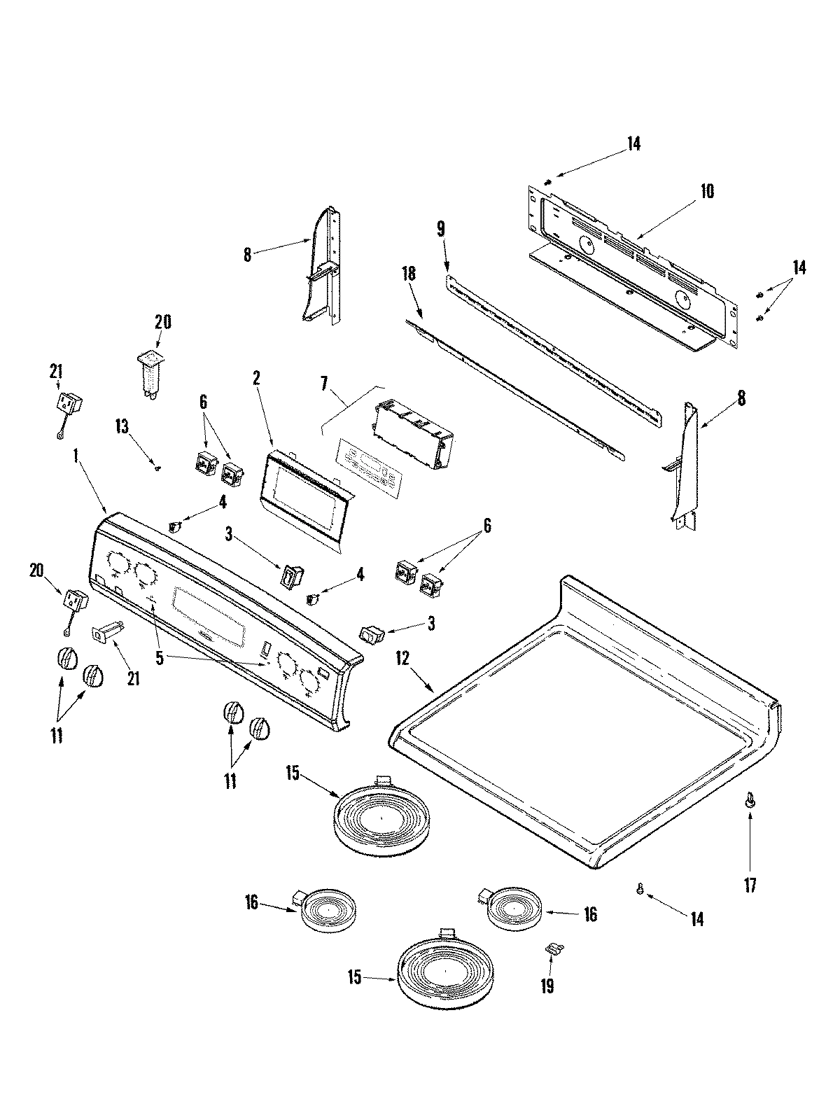 02 - CONTROL PANEL/TOP ASSEMBLY