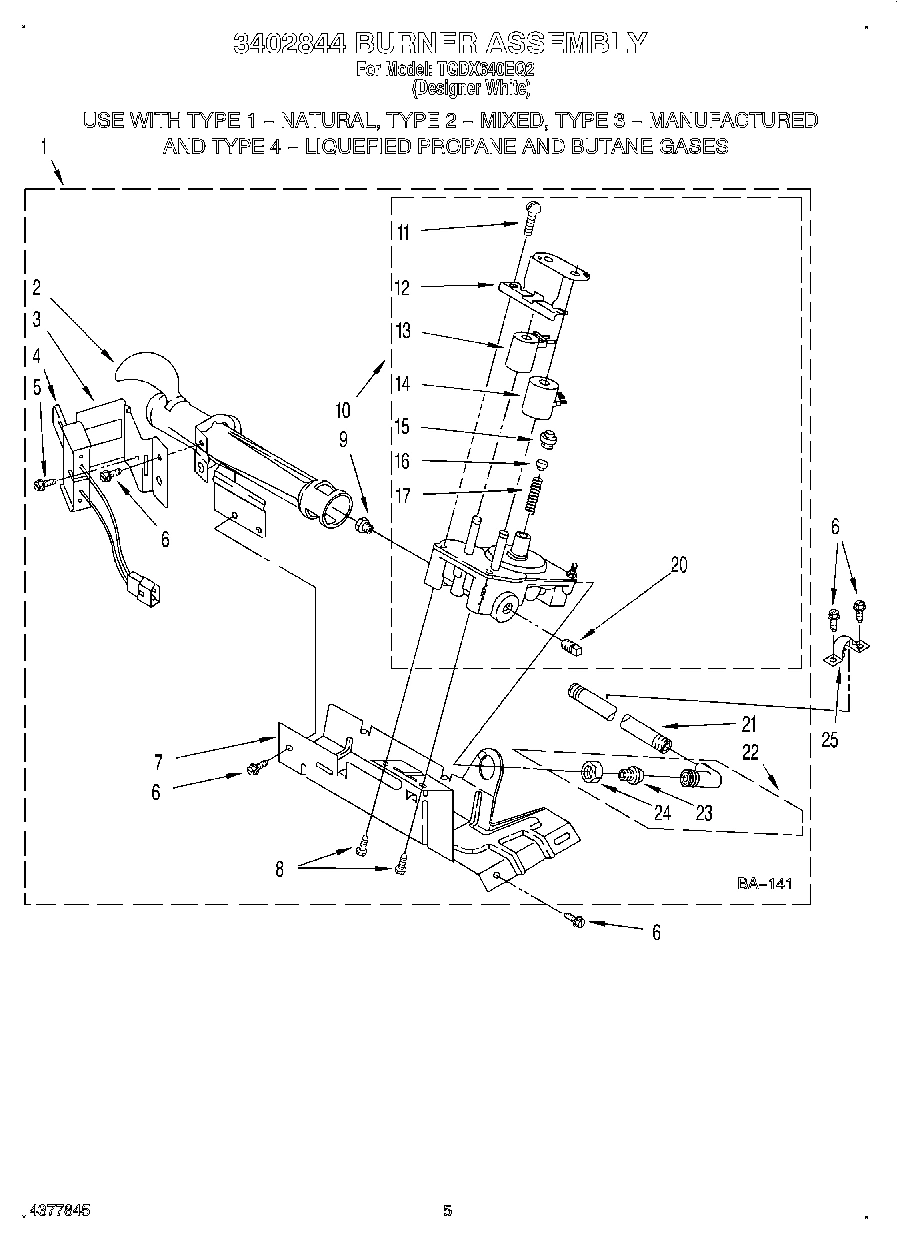 03 - 3402844 BURNER ASSEMBLY