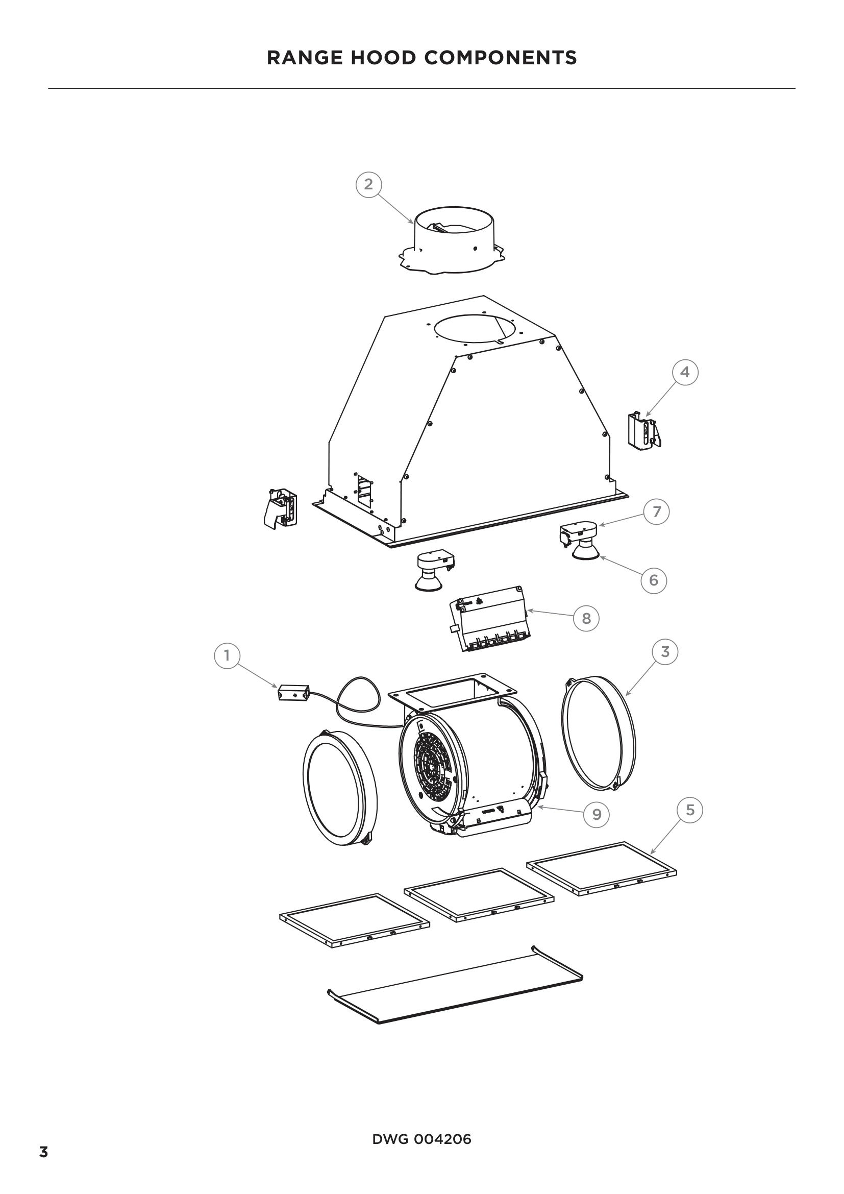 RANGE HOOD COMPONENTS