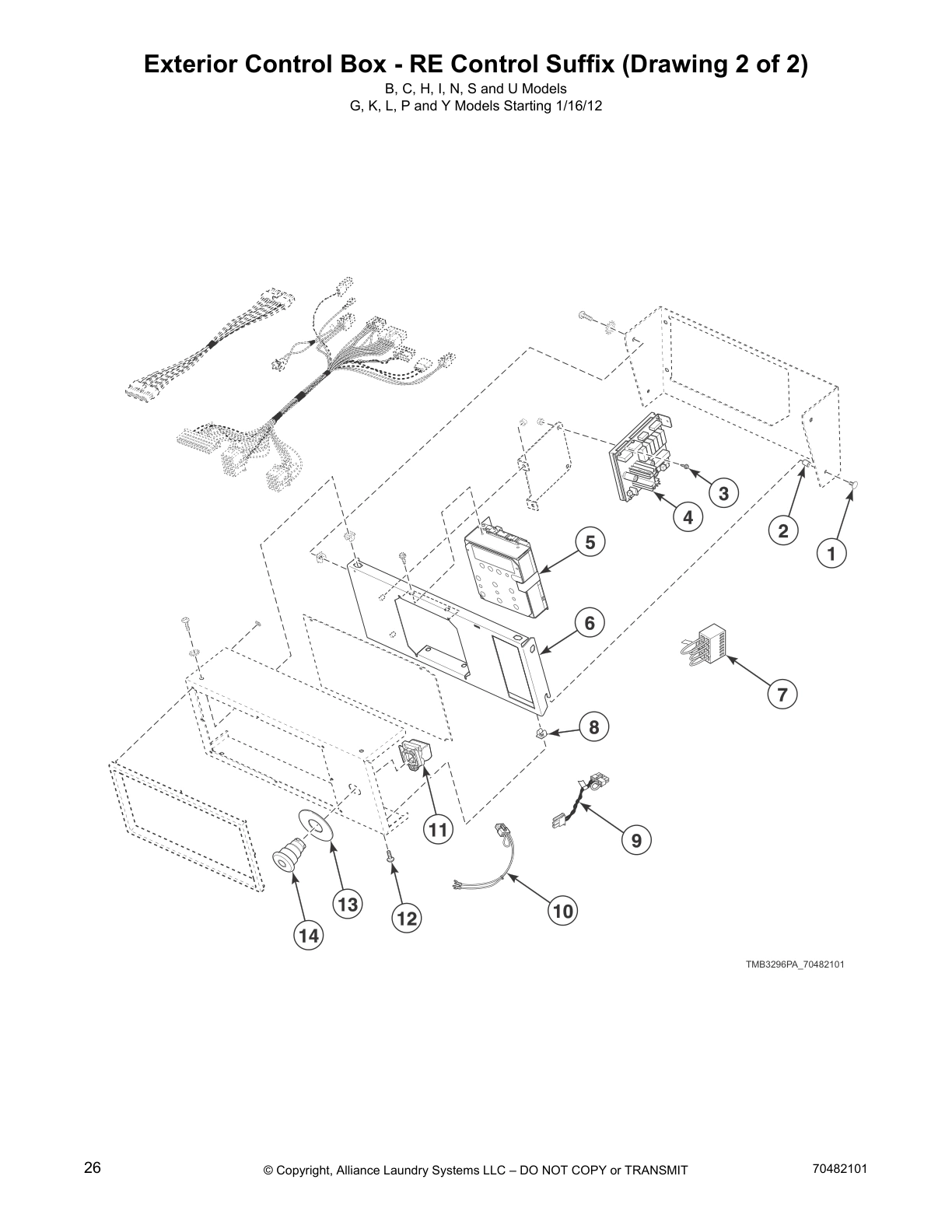 Exterior Control Box - RE Control Suffix (Drawing 2 of 2)