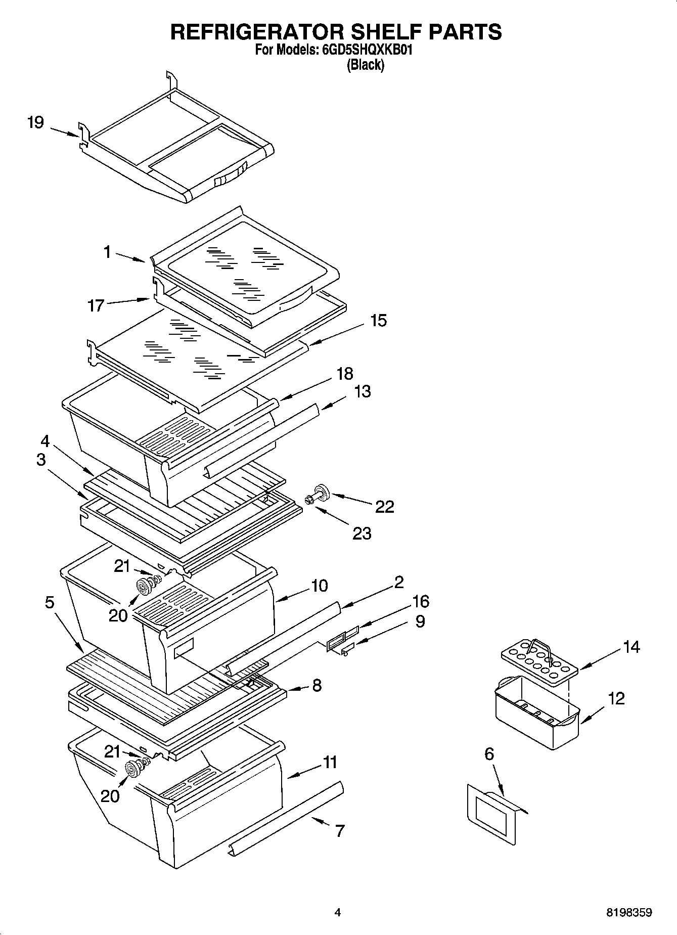 03 - REFRIGERATOR SHELF PARTS