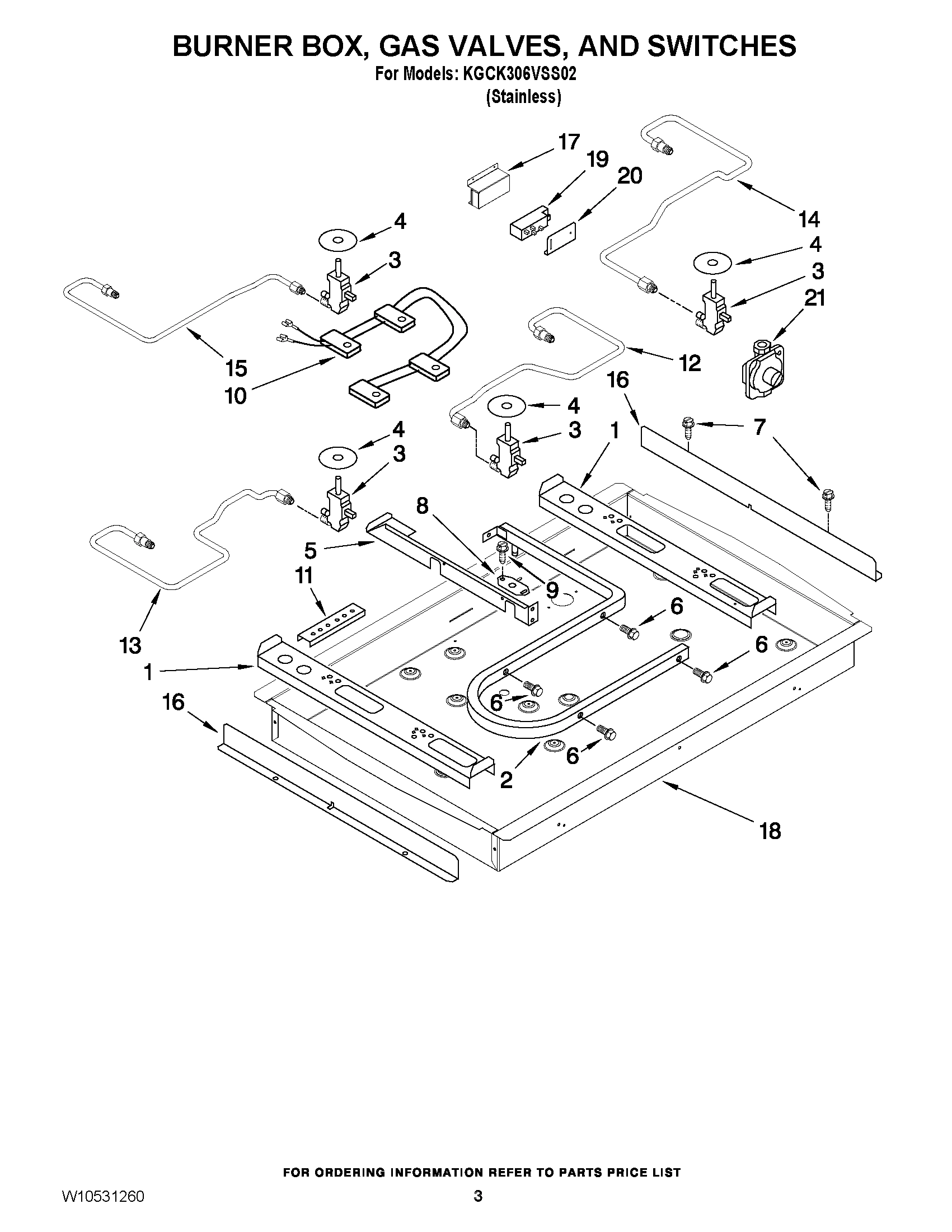 02 - BURNER BOX, GAS VALVES, AND SWITCHES