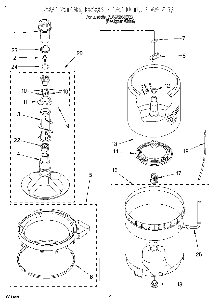 03 - AGITATOR, BASKET AND TUB