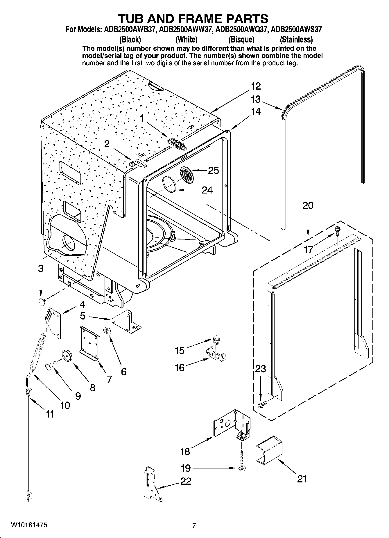07 - TUB AND FRAME PARTS