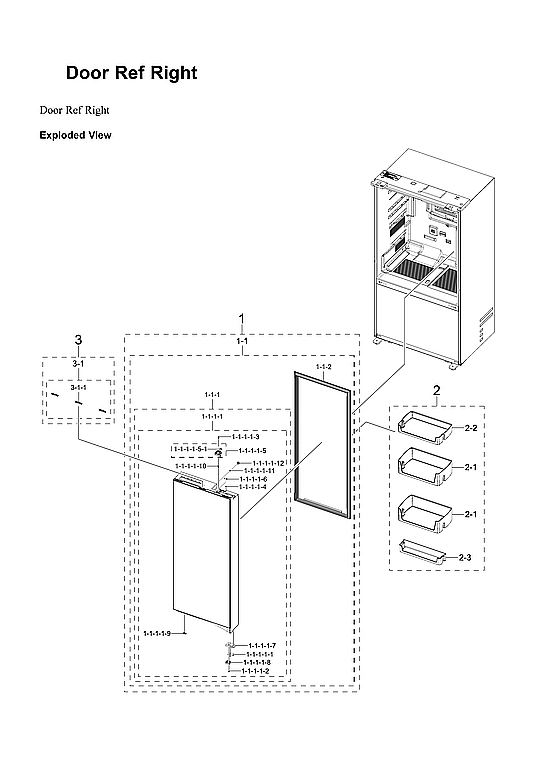 Right Refrigerator Door Parts