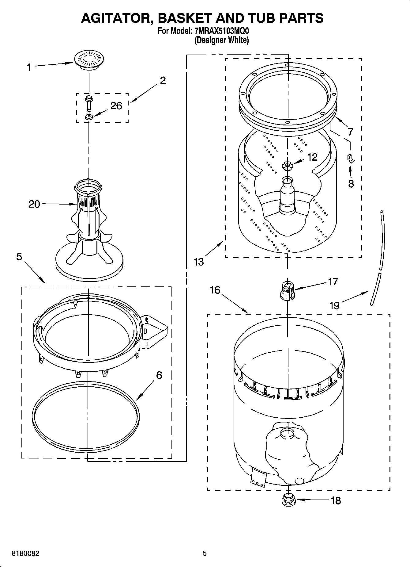 03 - AGITATOR, BASKET AND TUB PARTS