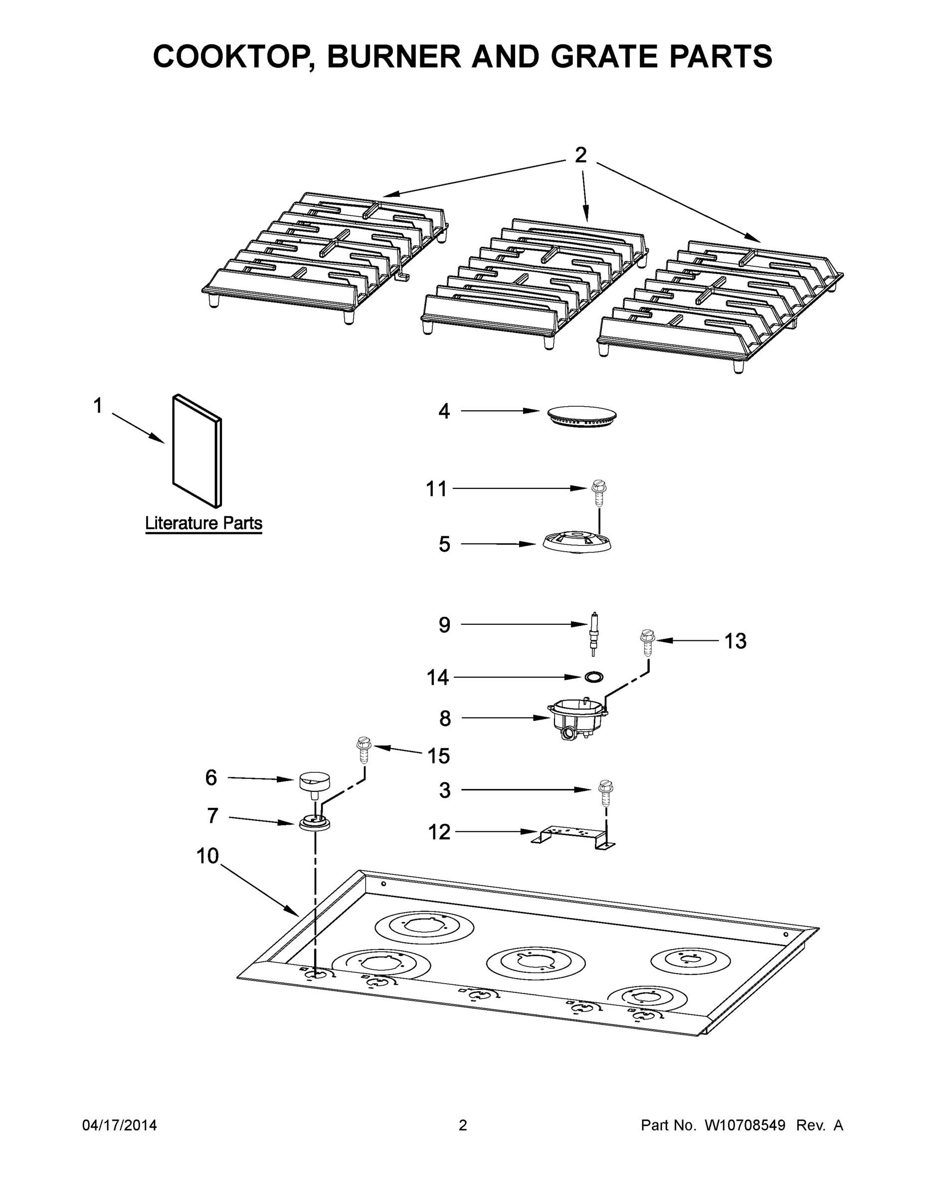 02 - COOKTOP, BURNER AND GRATE PARTS