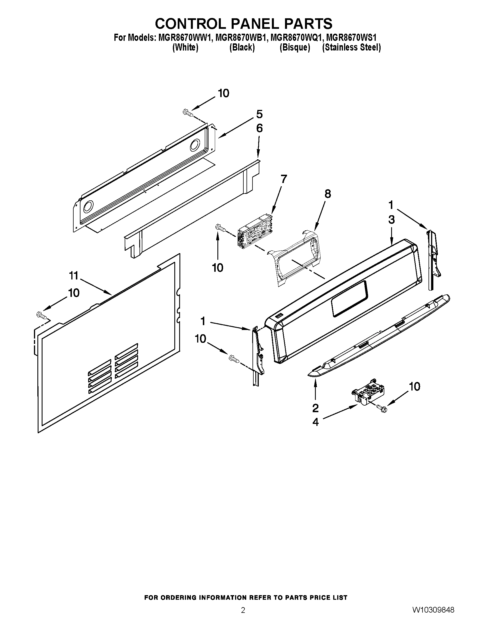 02 - CONTROL PANEL PARTS