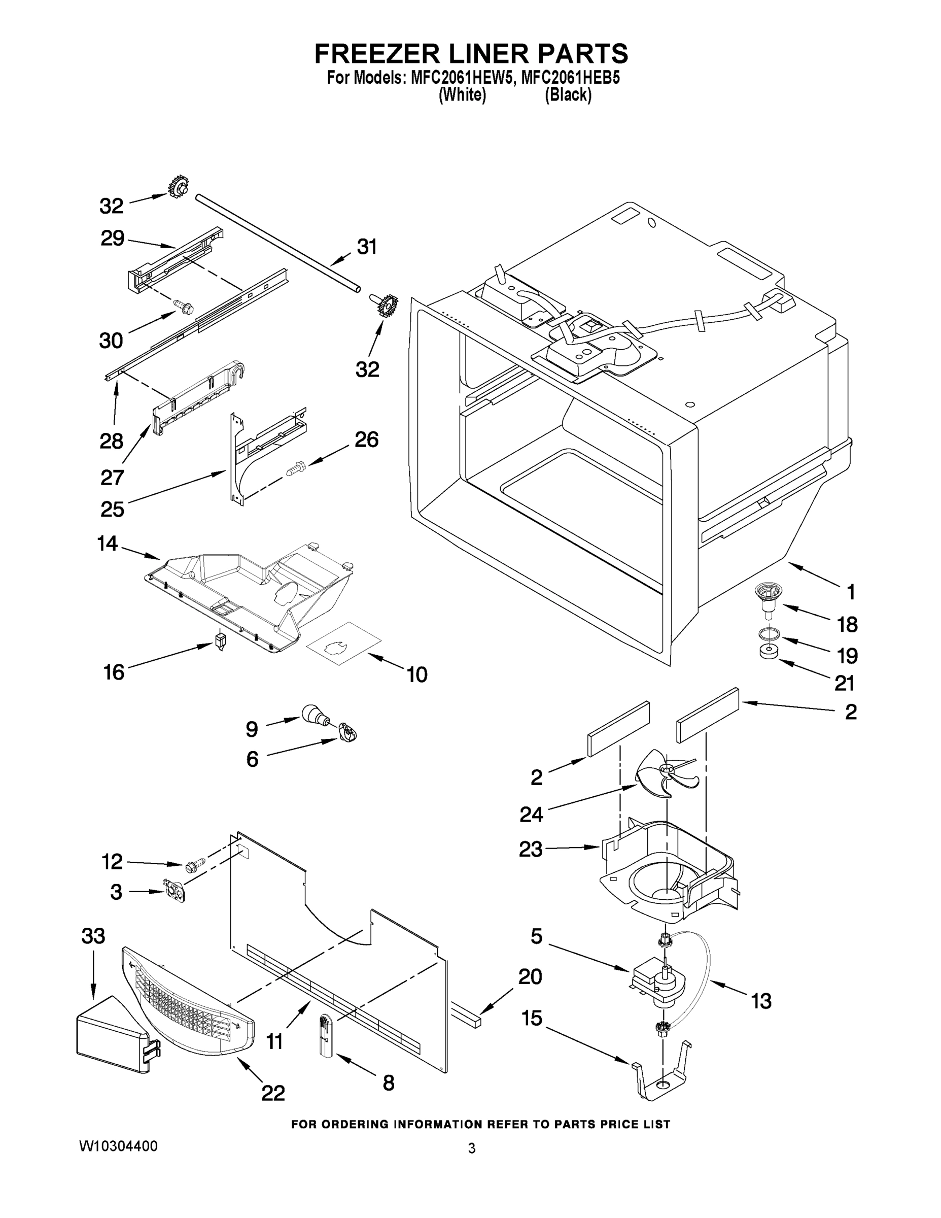 02 - FREEZER LINER PARTS