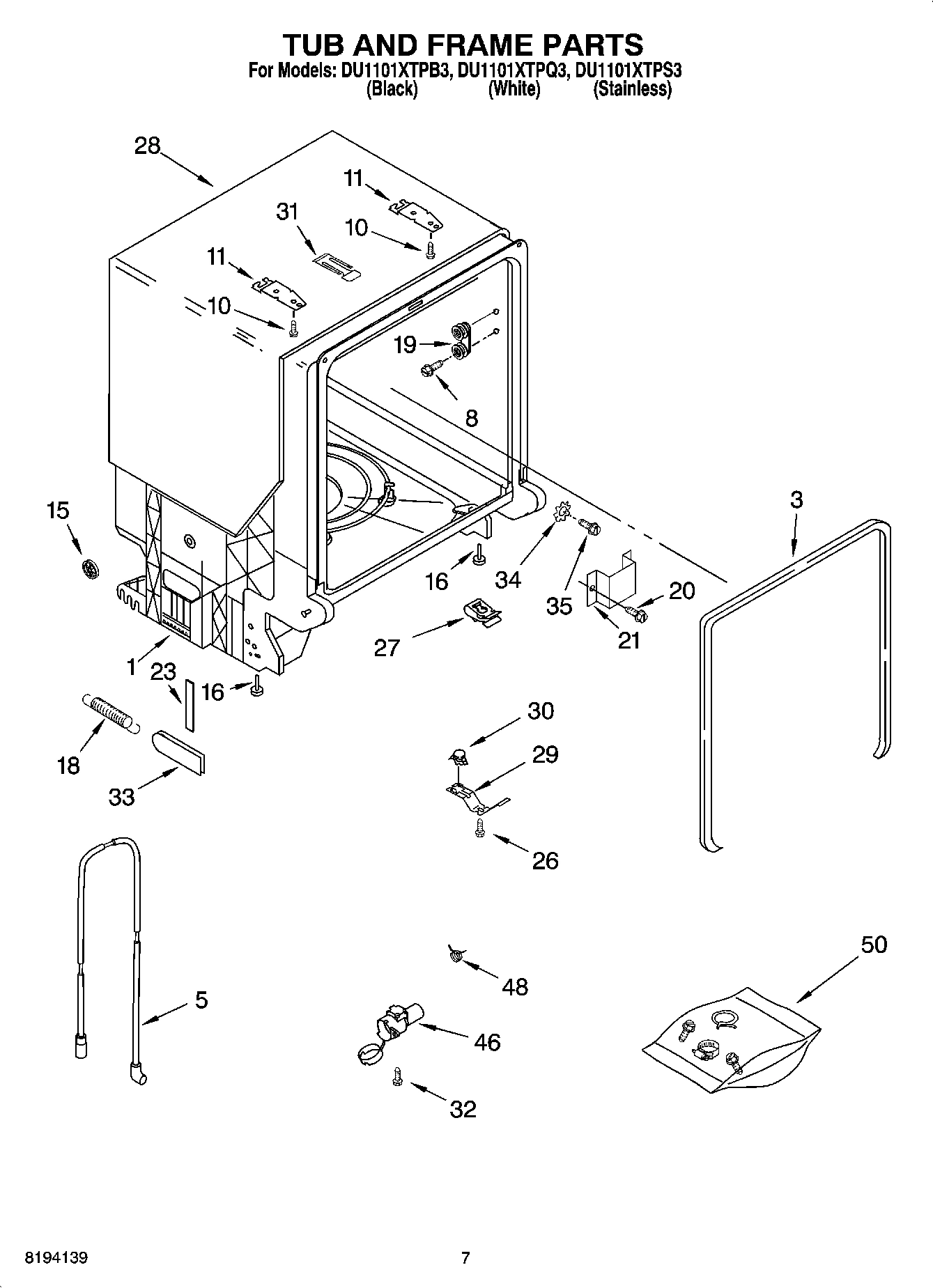 07 - TUB AND FRAME PARTS