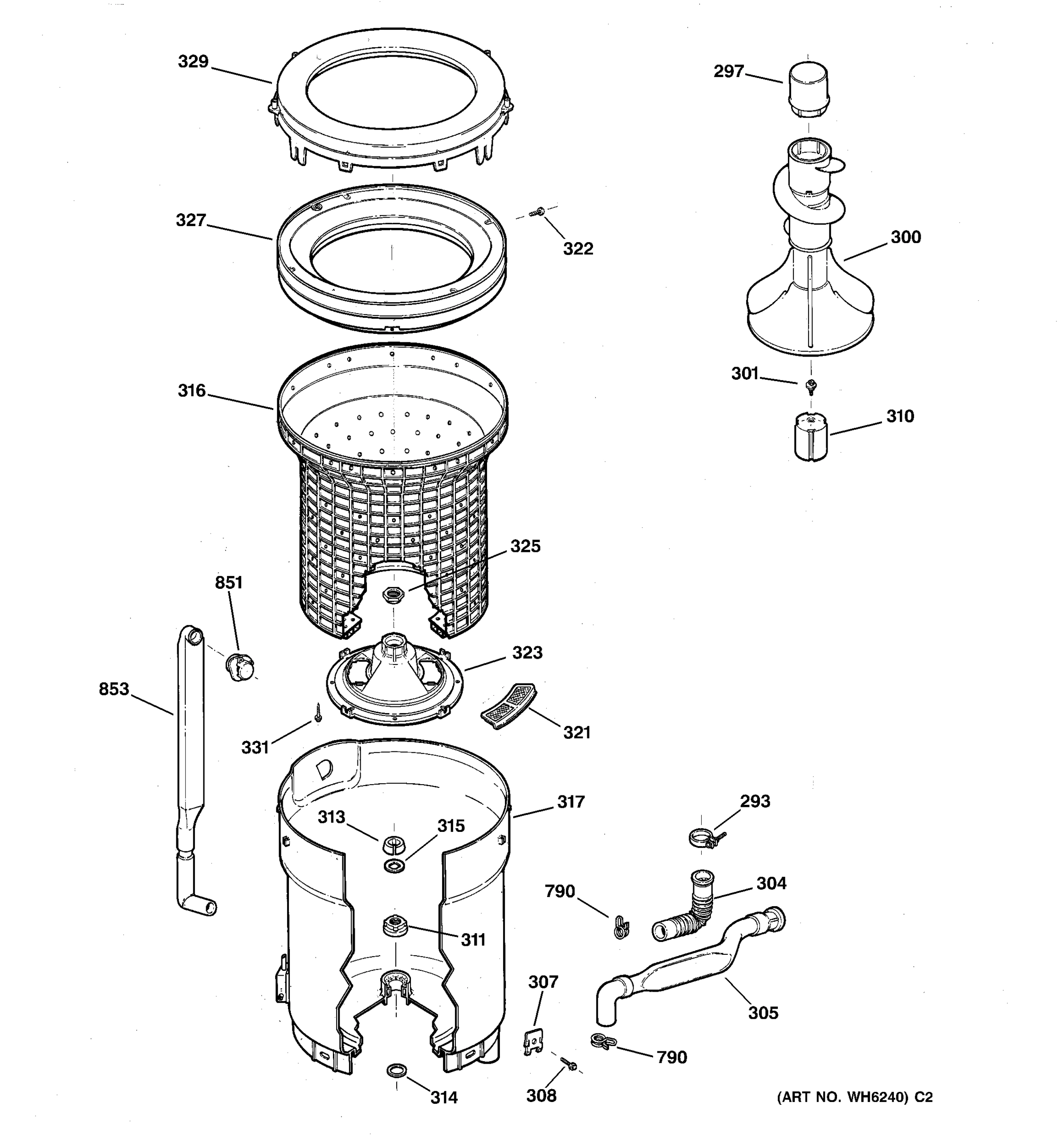 TUB, BASKET & AGITATOR