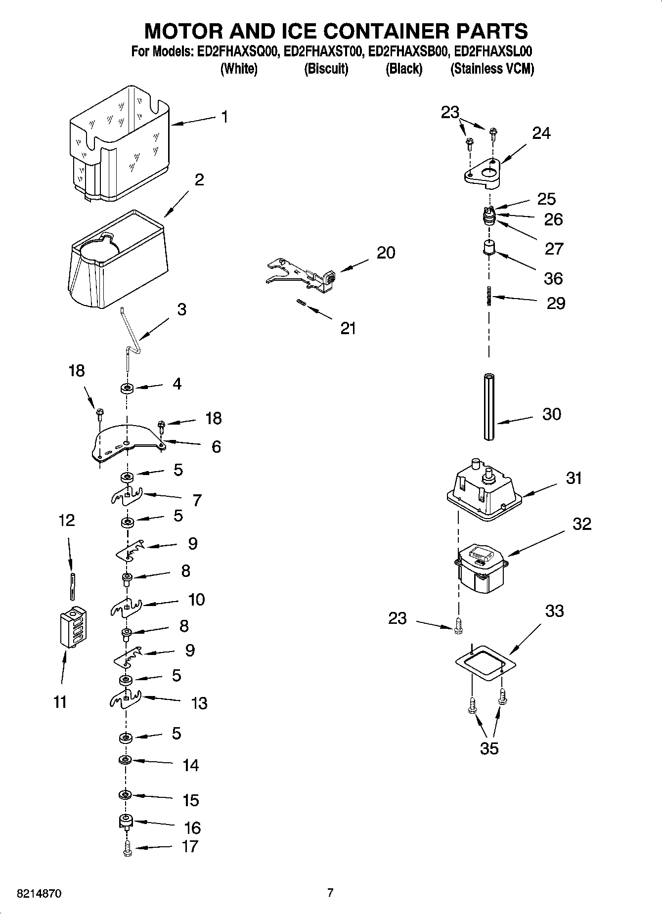 05 - MOTOR AND ICE CONTAINER PARTS
