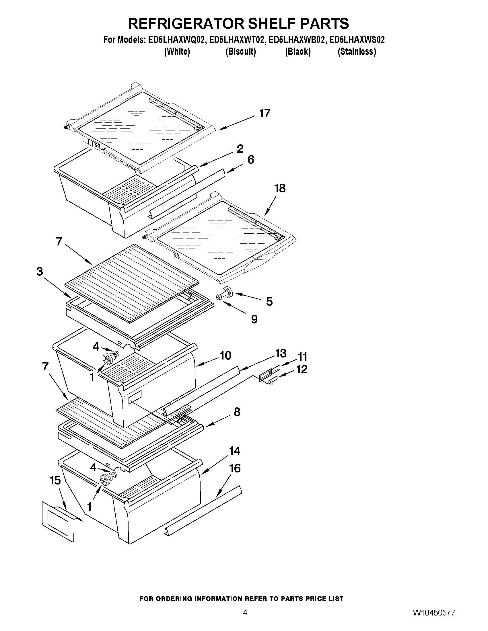 03 - REFRIGERATOR SHELF PARTS