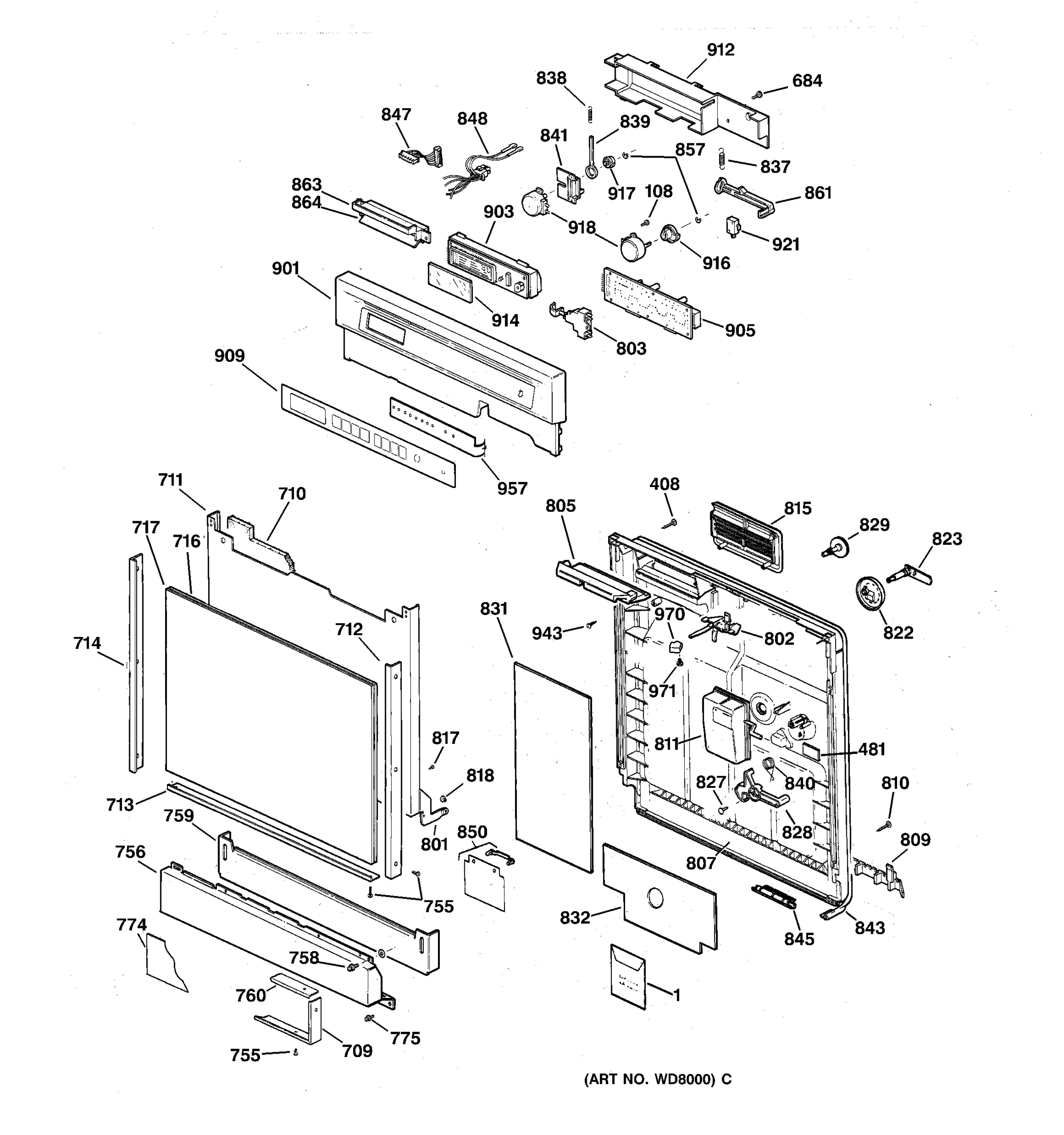 ESCUTCHEON & DOOR ASSEMBLY