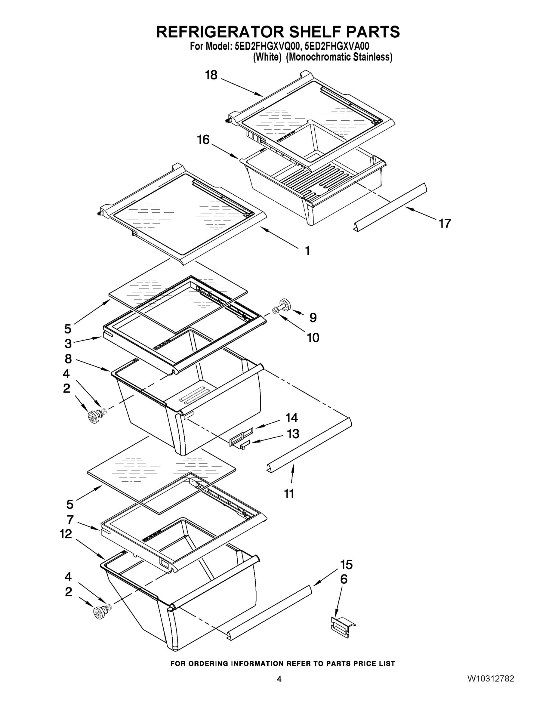 03 - REFRIGERATOR SHELF PARTS