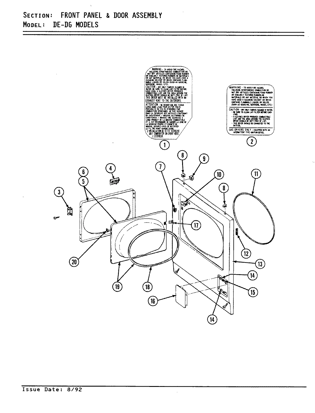 02 - FRONT PANEL & DOOR ASSEMBLY