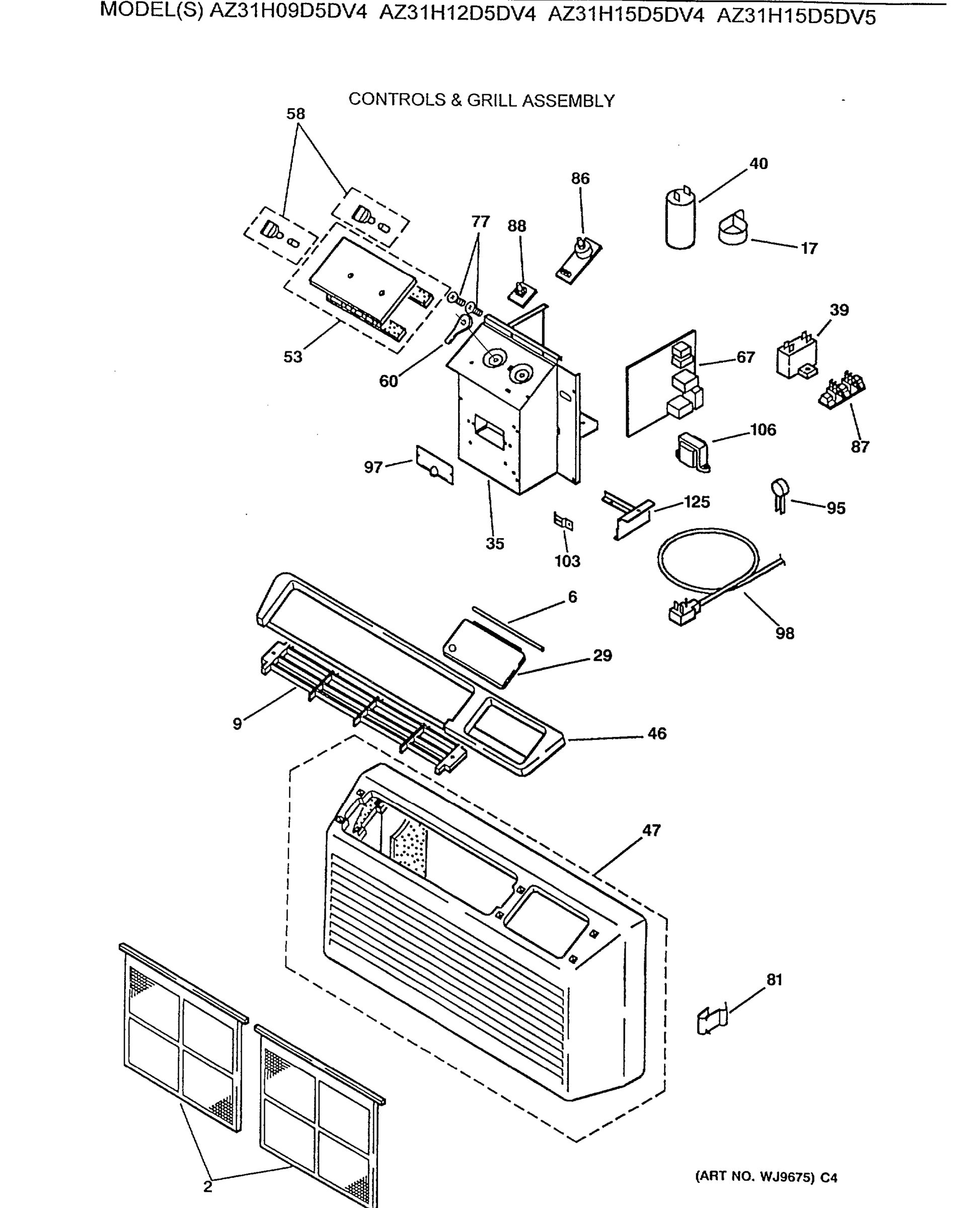 CONTROLS & GRILL ASSEMBLY