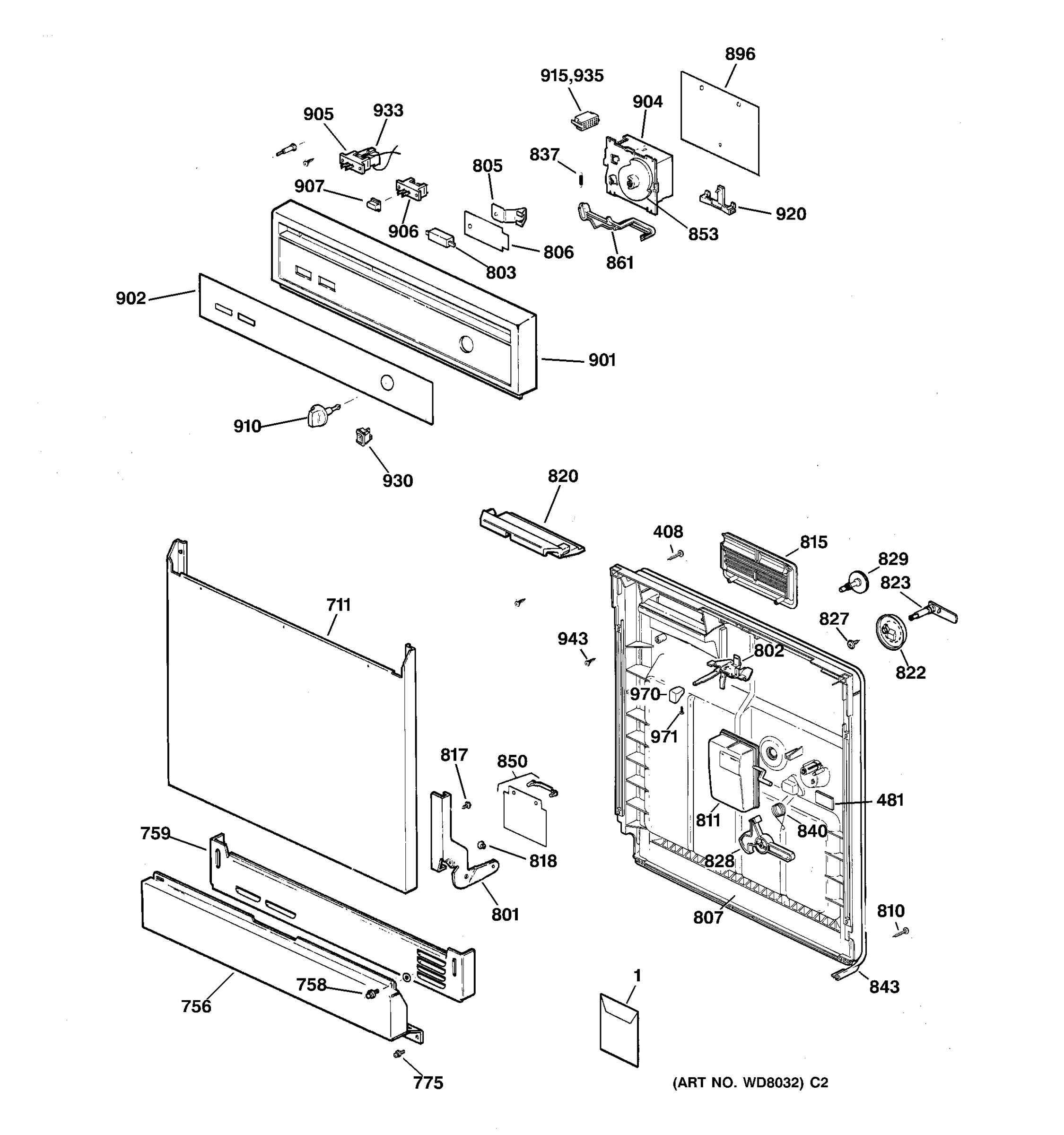 ESCUTCHEON & DOOR ASSEMBLY
