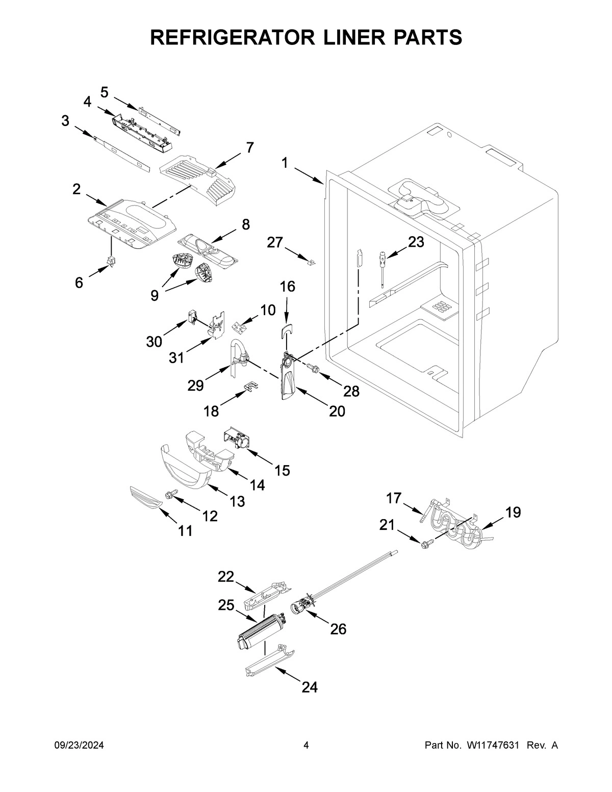 03 - REFRIGERATOR LINER PARTS
