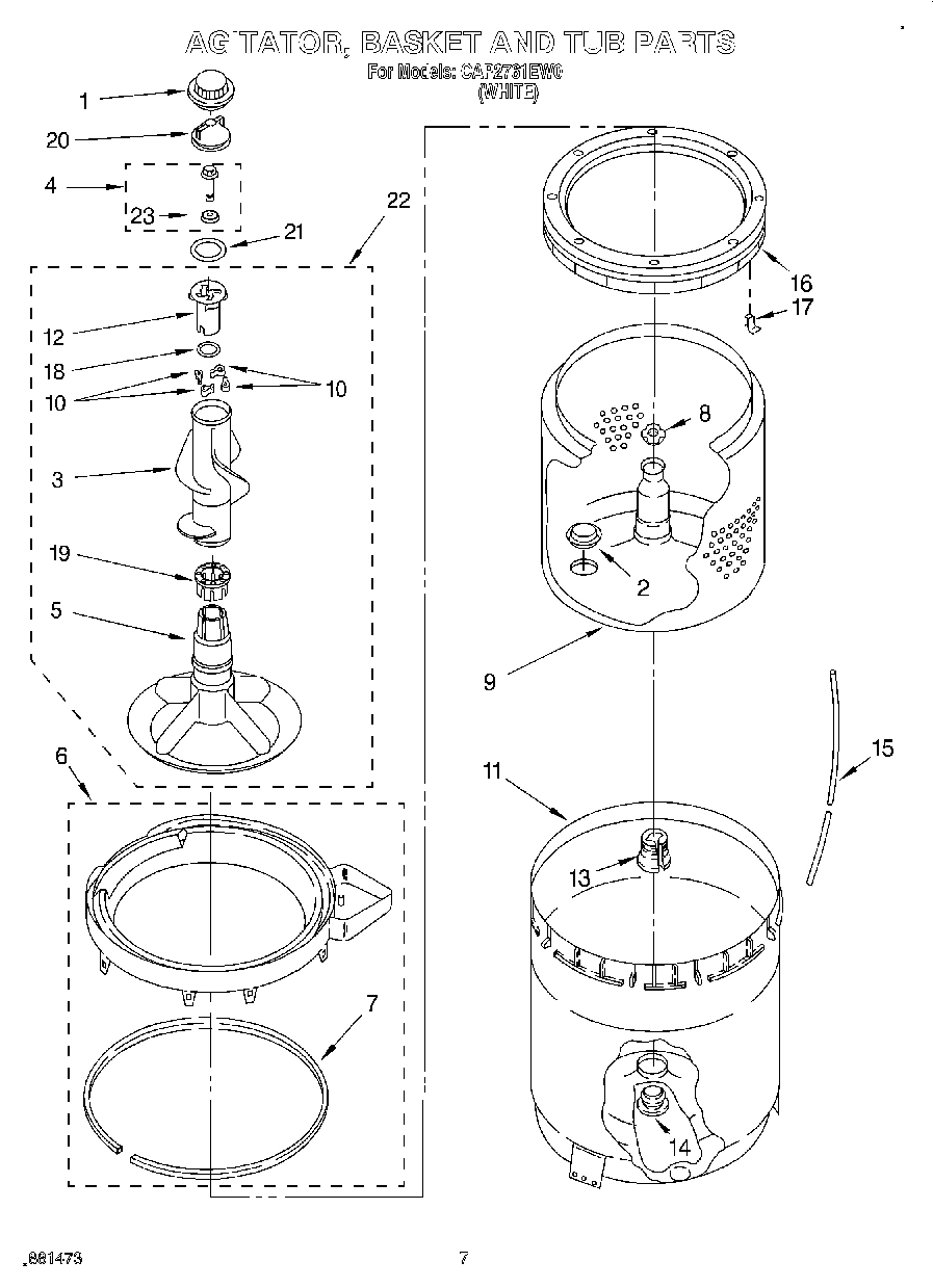 05 - AGITATOR, BASKET AND TUB