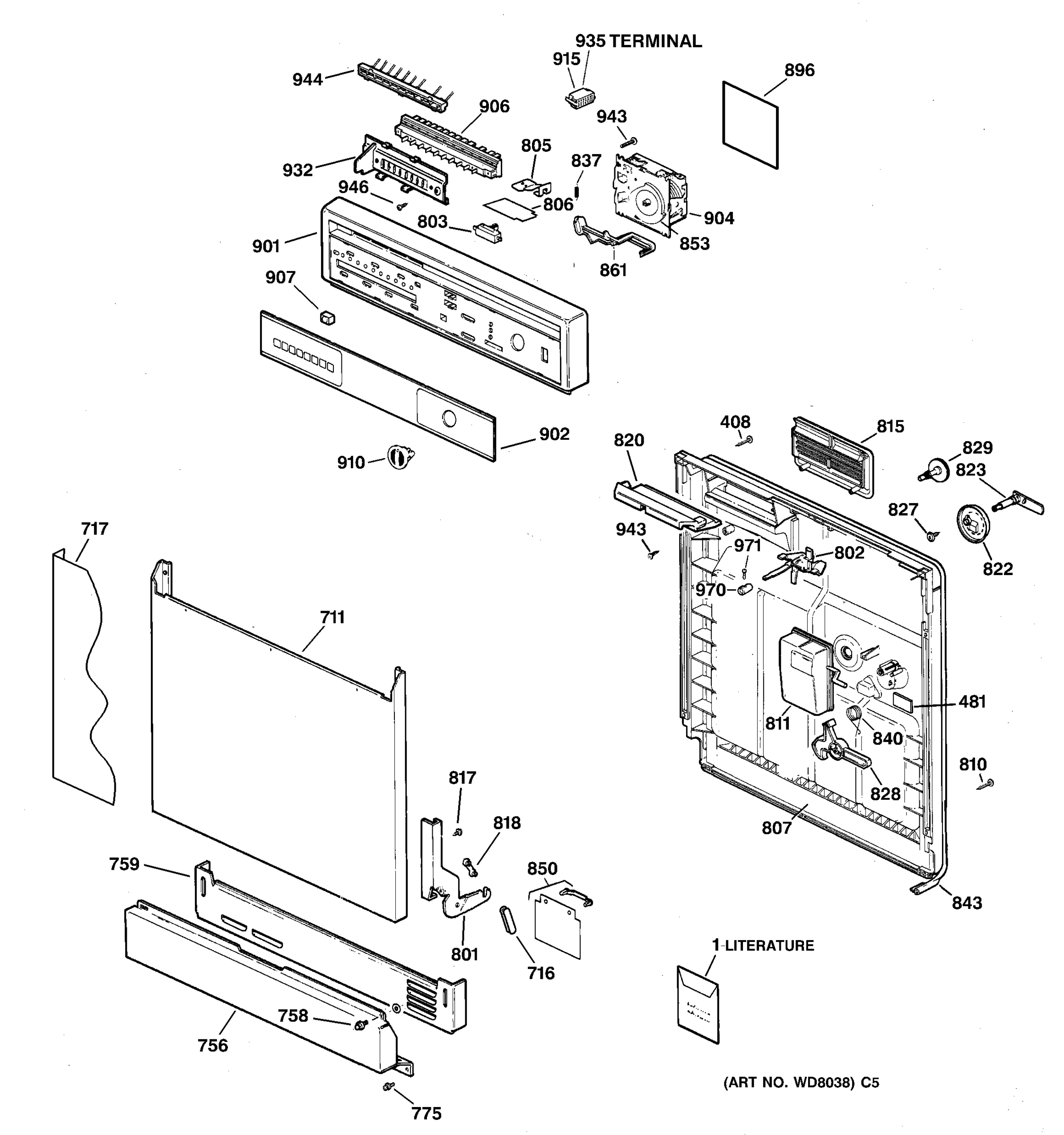 ESCUTCHEON & DOOR ASSEMBLY