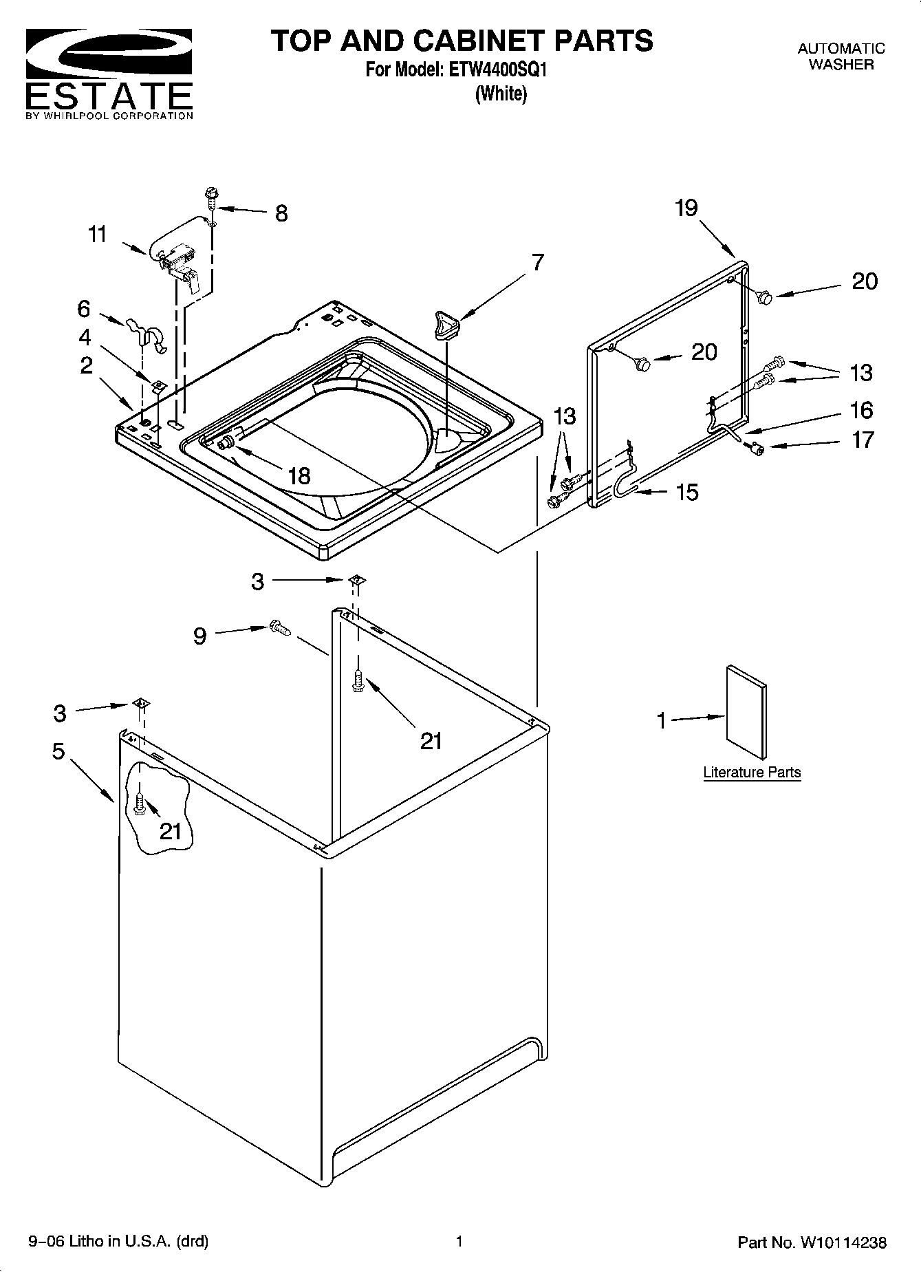 01 - TOP AND CABINET PARTS