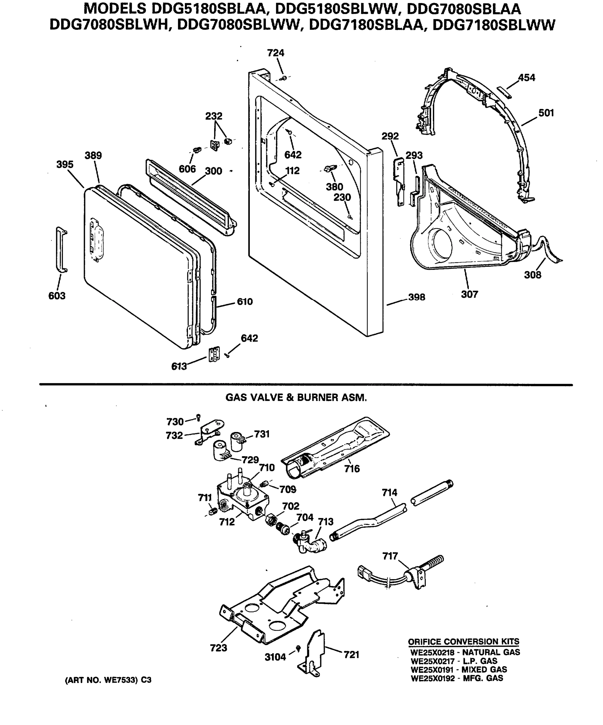 GAS VALVE & BURNER ASM.