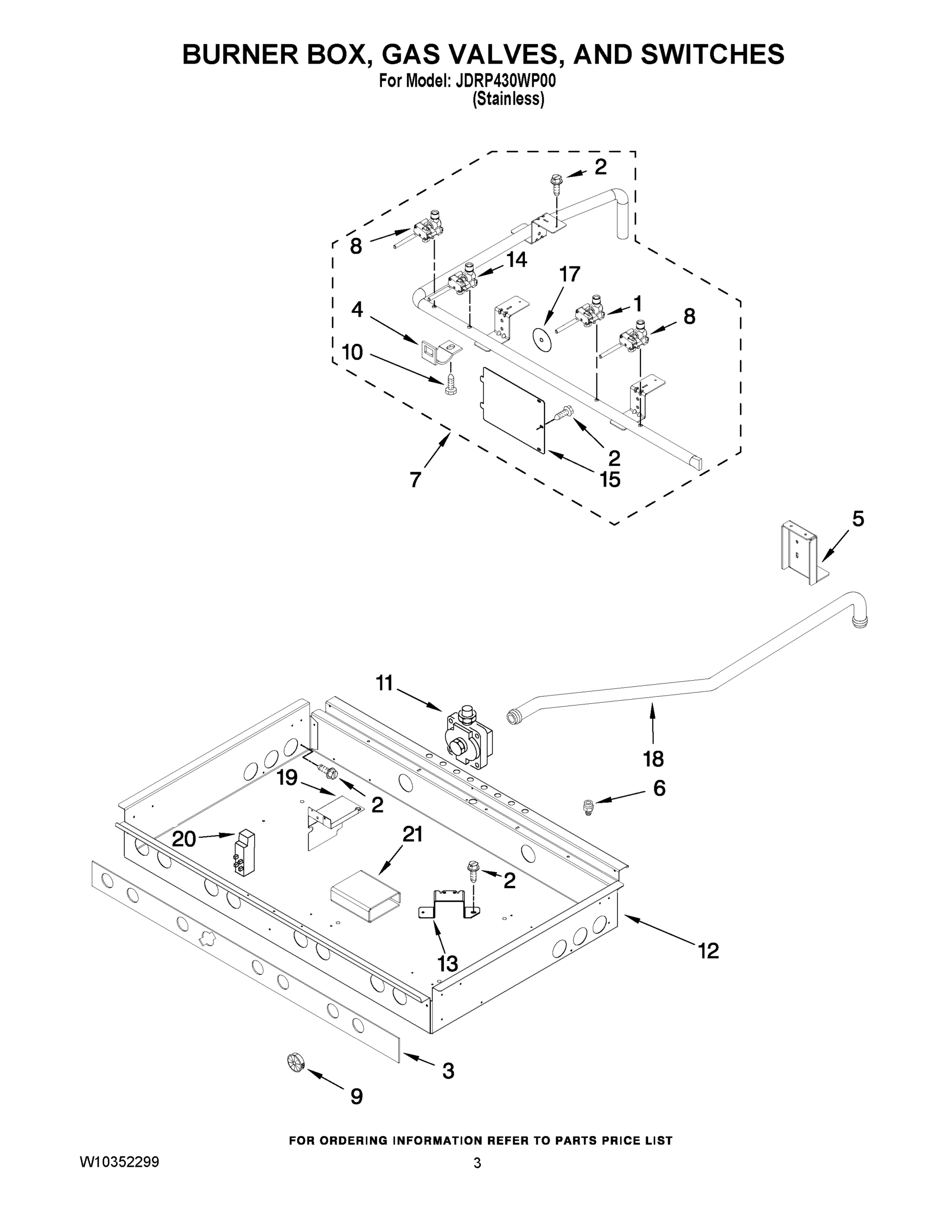 02 - BURNER BOX, GAS VALVES, AND SWITCHES