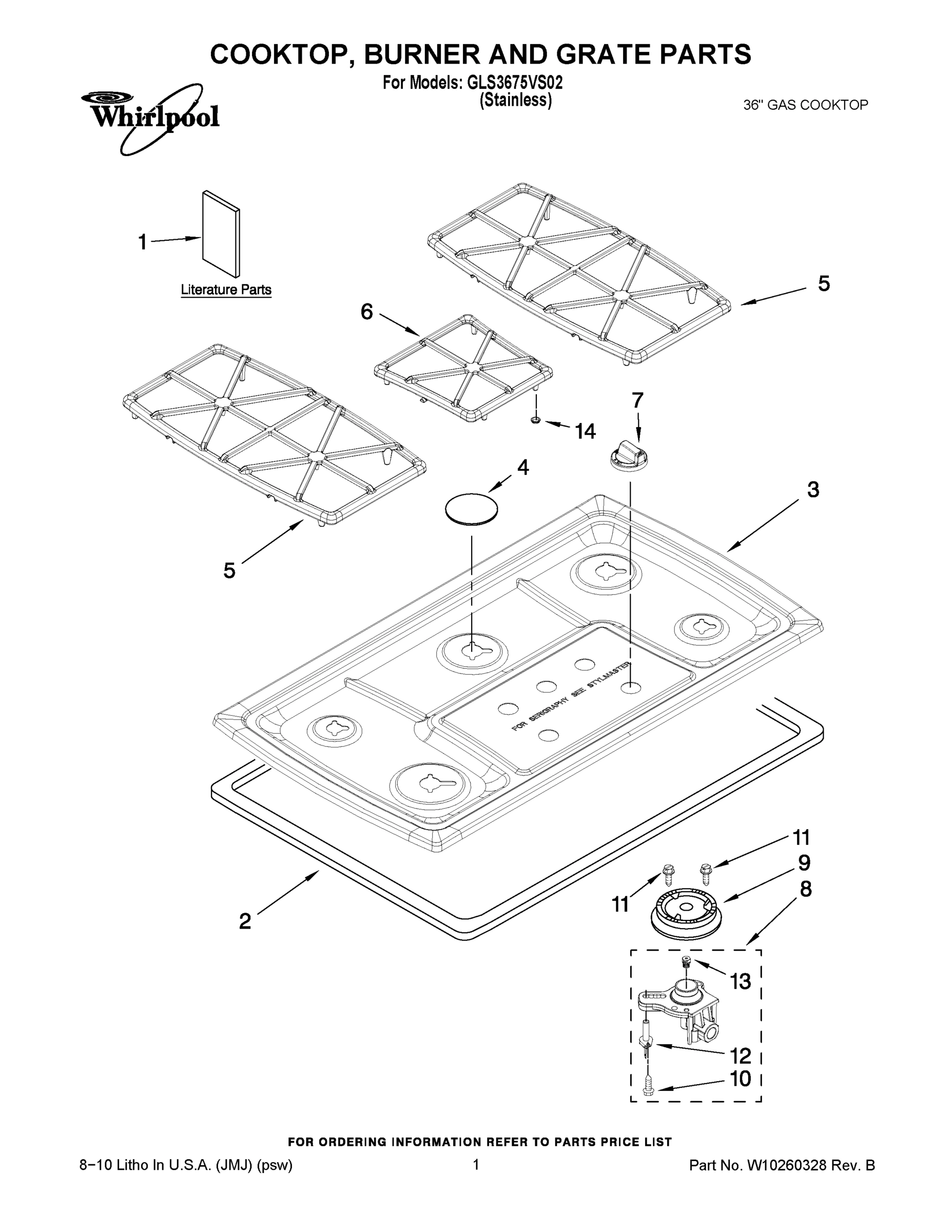01 - COOKTOP, BURNER AND GRATE PARTS