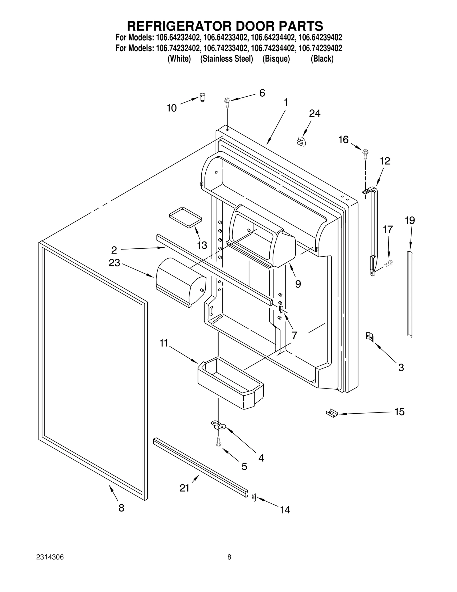 REFRIGERATOR DOOR PARTS