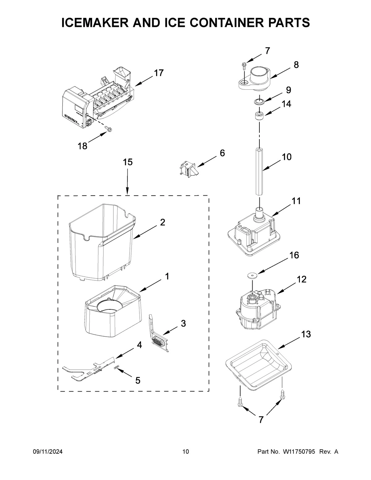 06 - ICEMAKER AND ICE CONTAINER PARTS