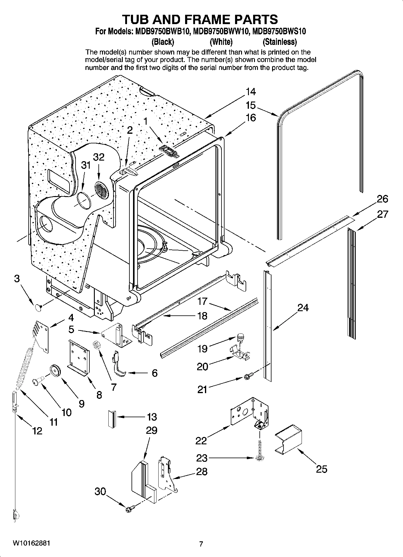 07 - TUB AND FRAME PARTS