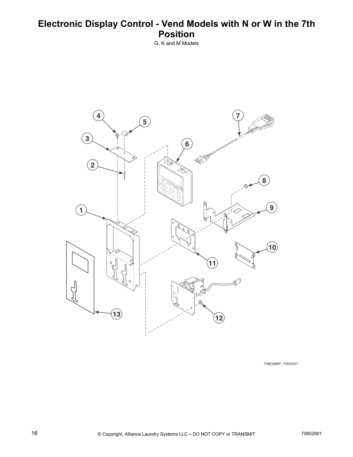 Electronic Display Control - Vend Models with N or W in the 7th 
Position