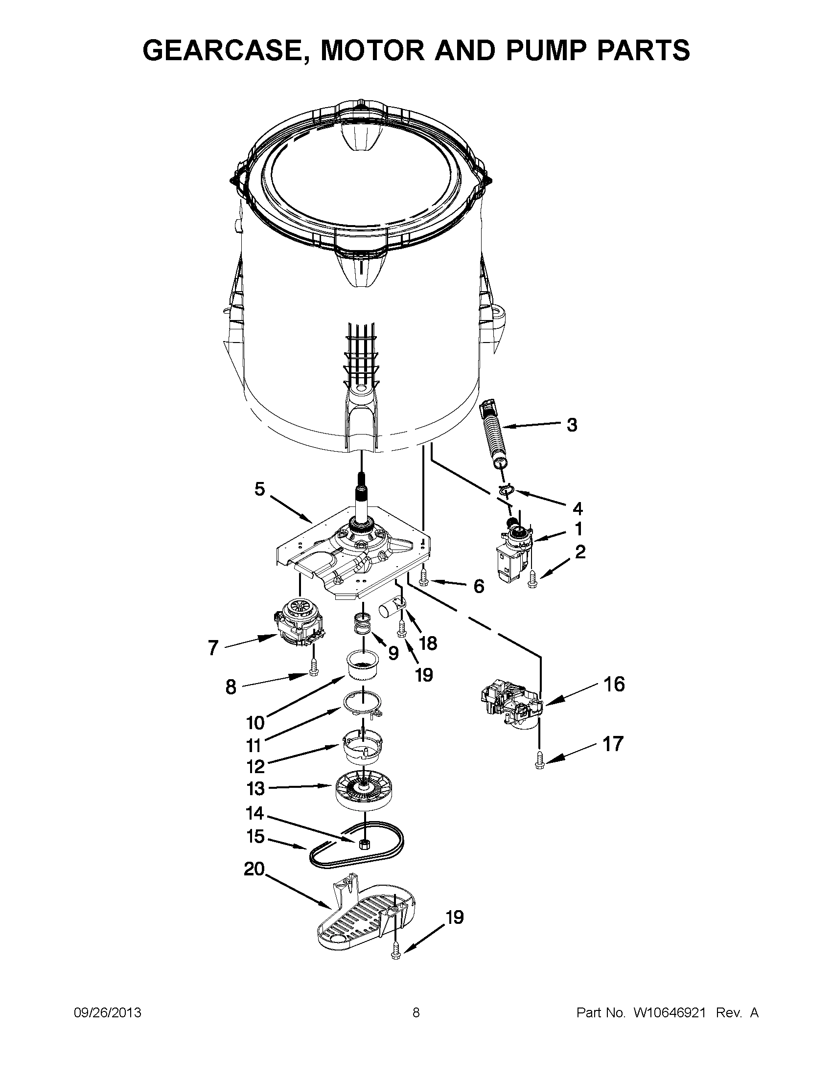 05 - GEARCASE, MOTOR AND PUMP PARTS