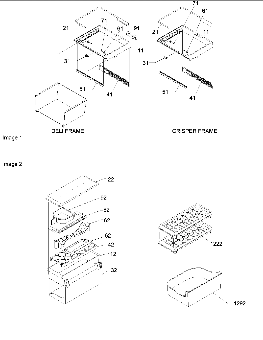06 - Crisper & Deli Frame Assy