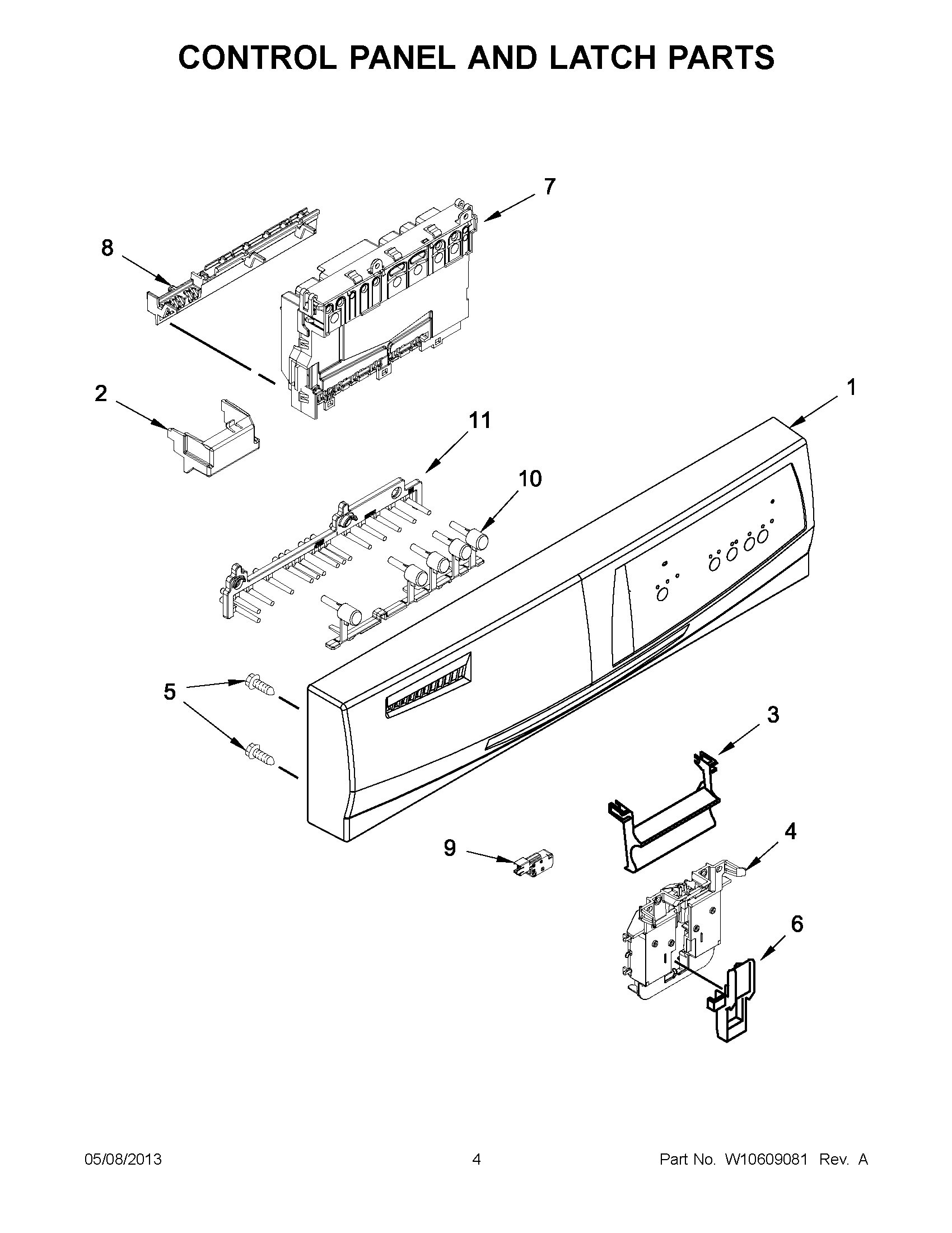 02 - CONTROL PANEL AND LATCH PARTS