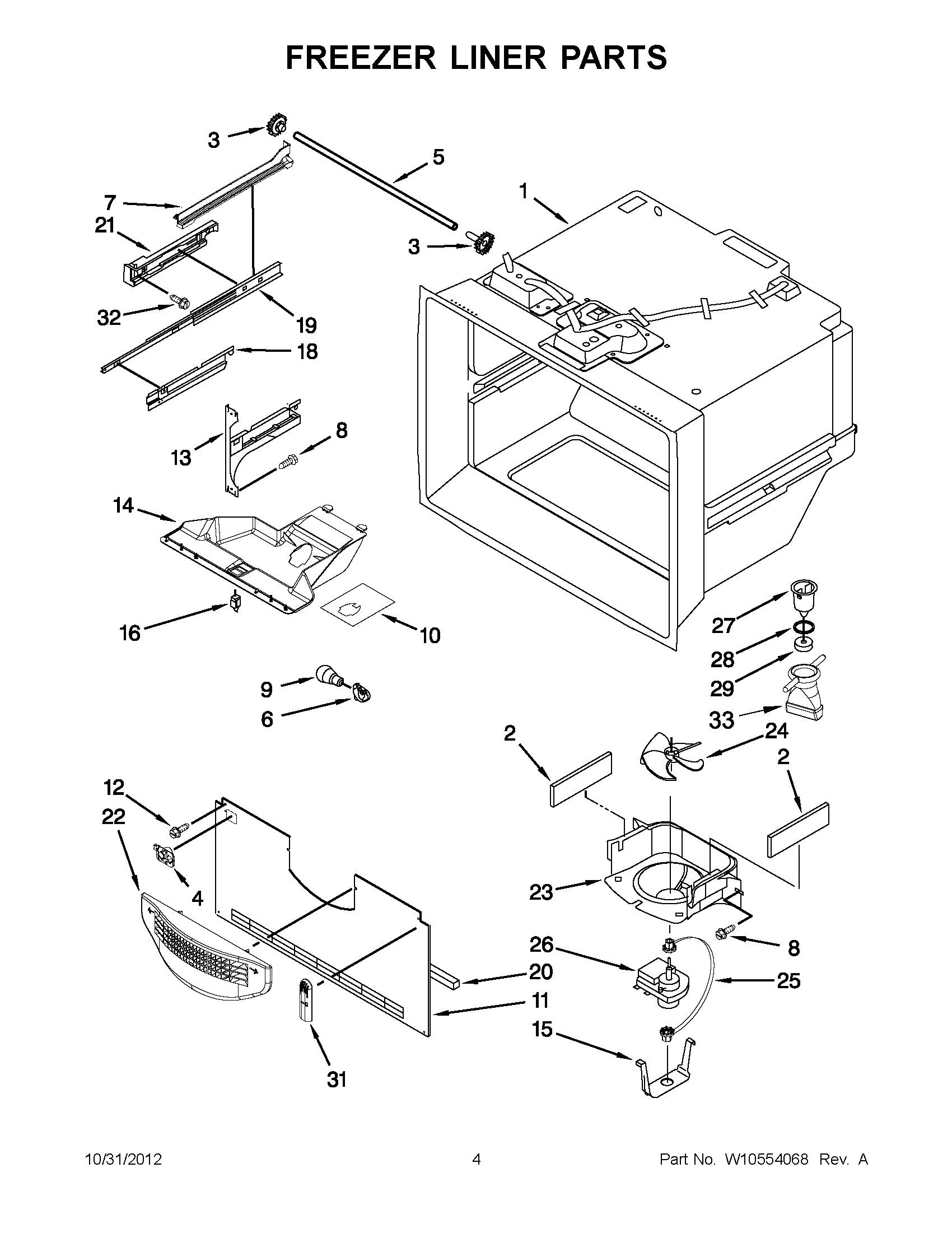 02 - FREEZER LINER PARTS