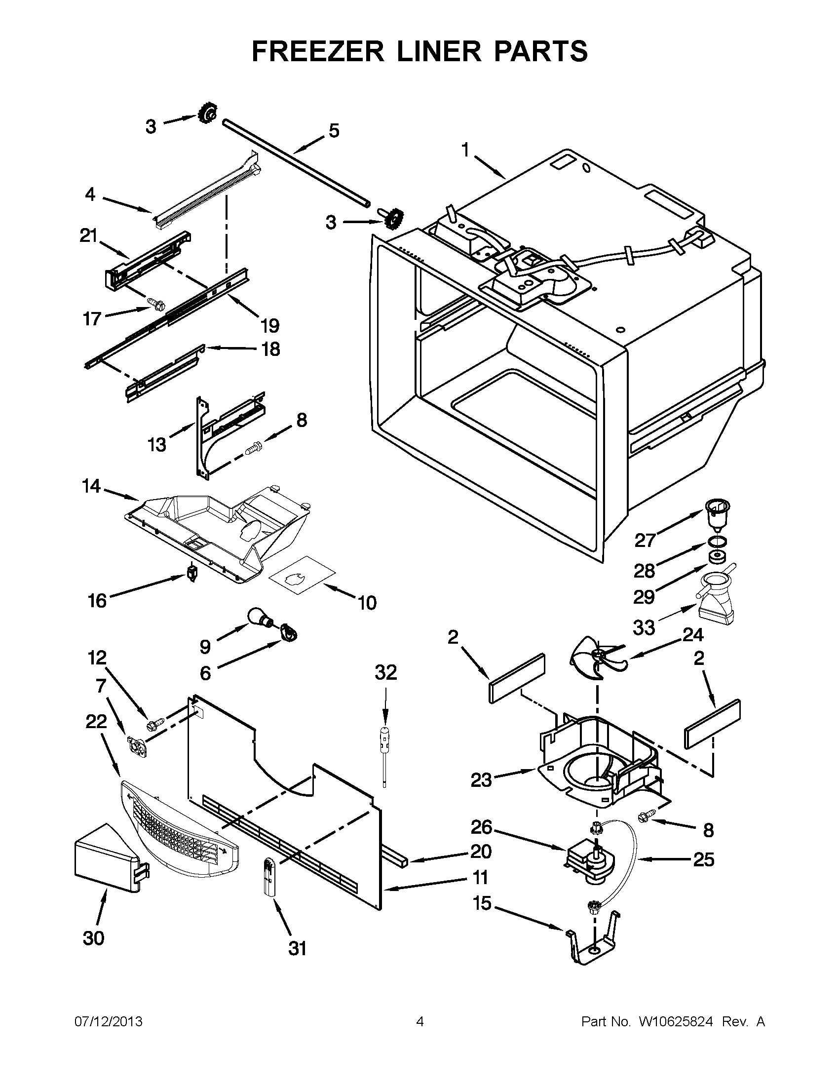 02 - FREEZER LINER PARTS