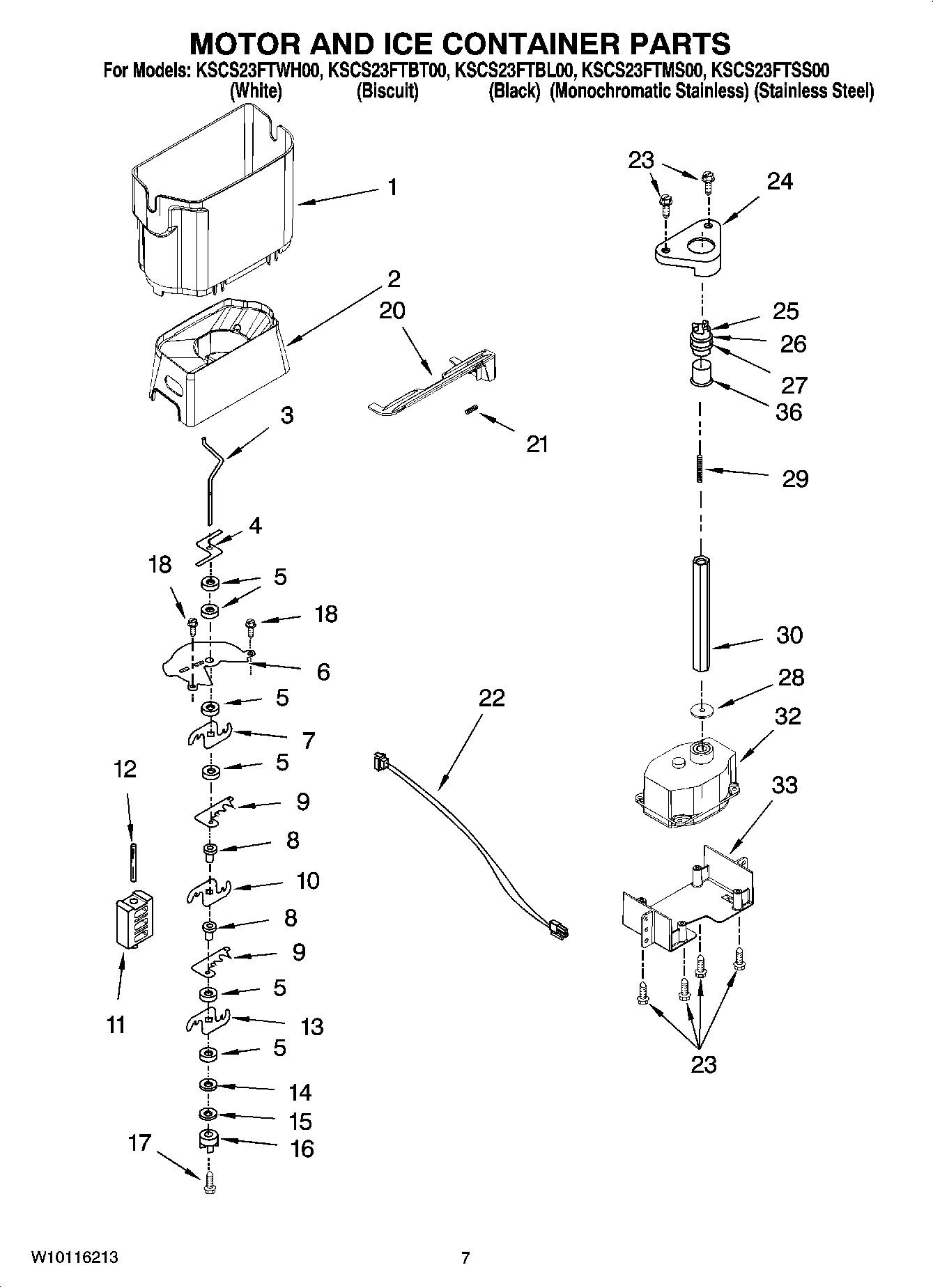 05 - MOTOR AND ICE CONTAINER PARTS