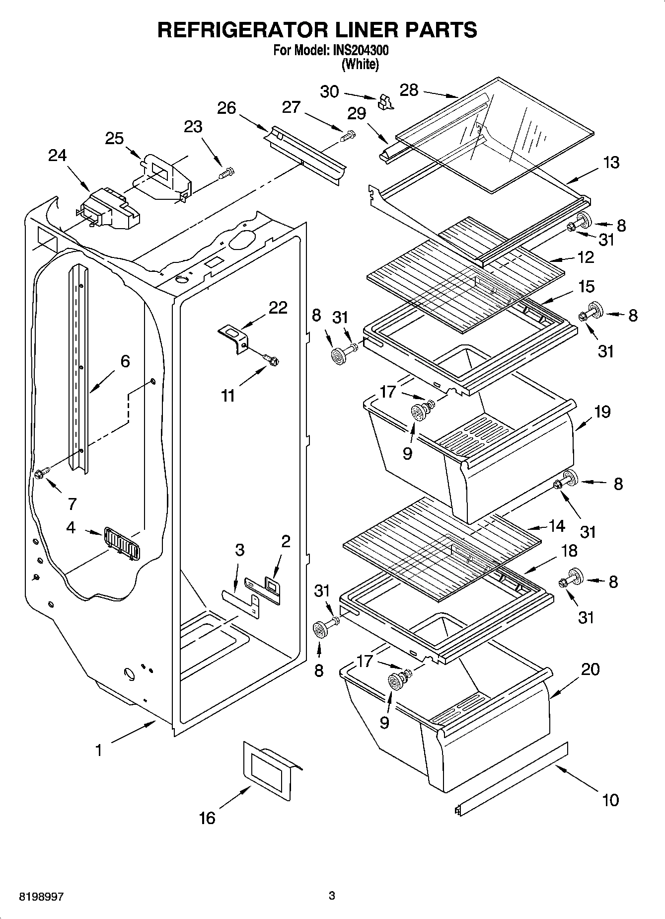 02 - REFRIGERATOR LINER PARTS