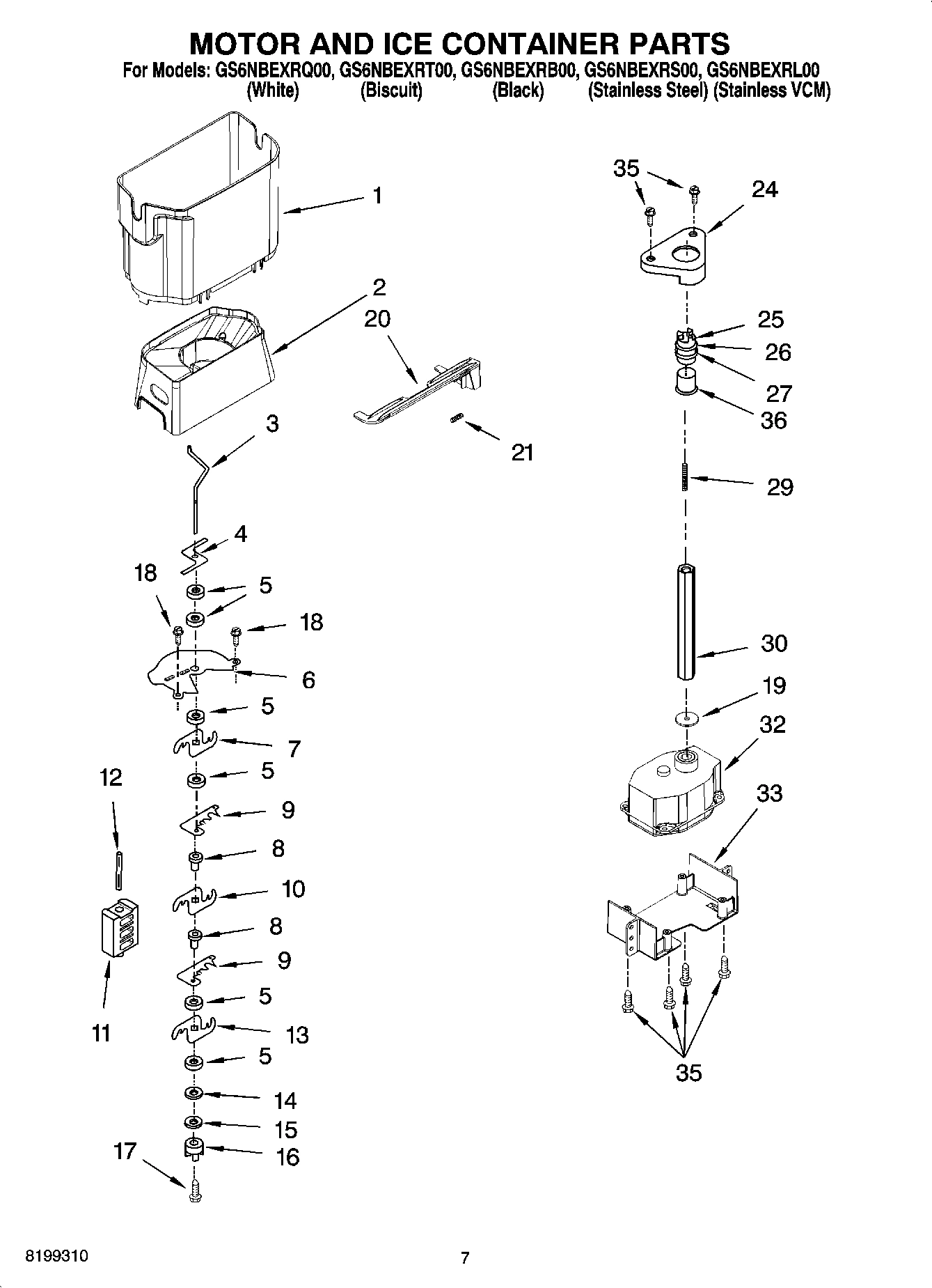 05 - MOTOR AND ICE CONTAINER PARTS