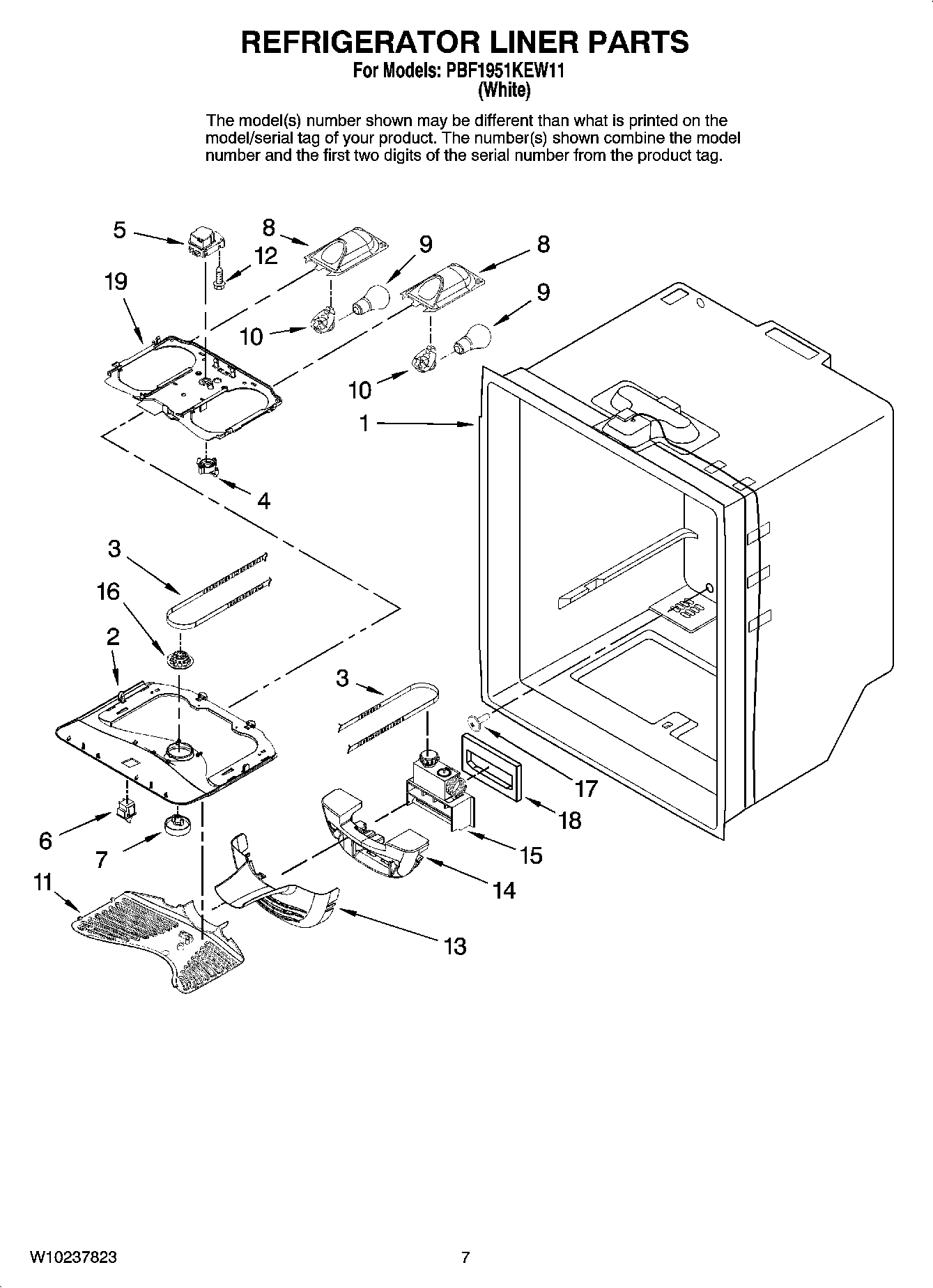 04 - REFRIGERATOR LINER PARTS